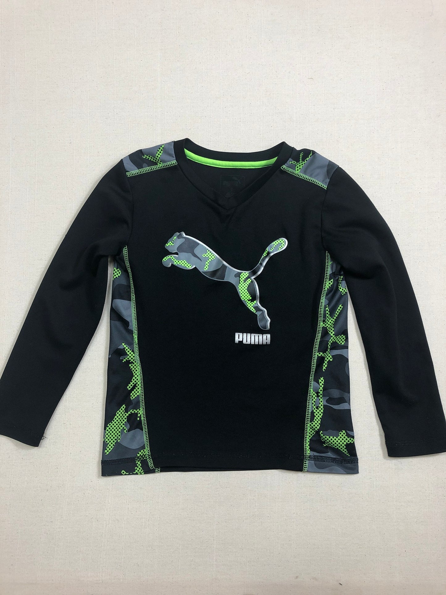 Black Puma Active Shirt/LS, 4-5Y