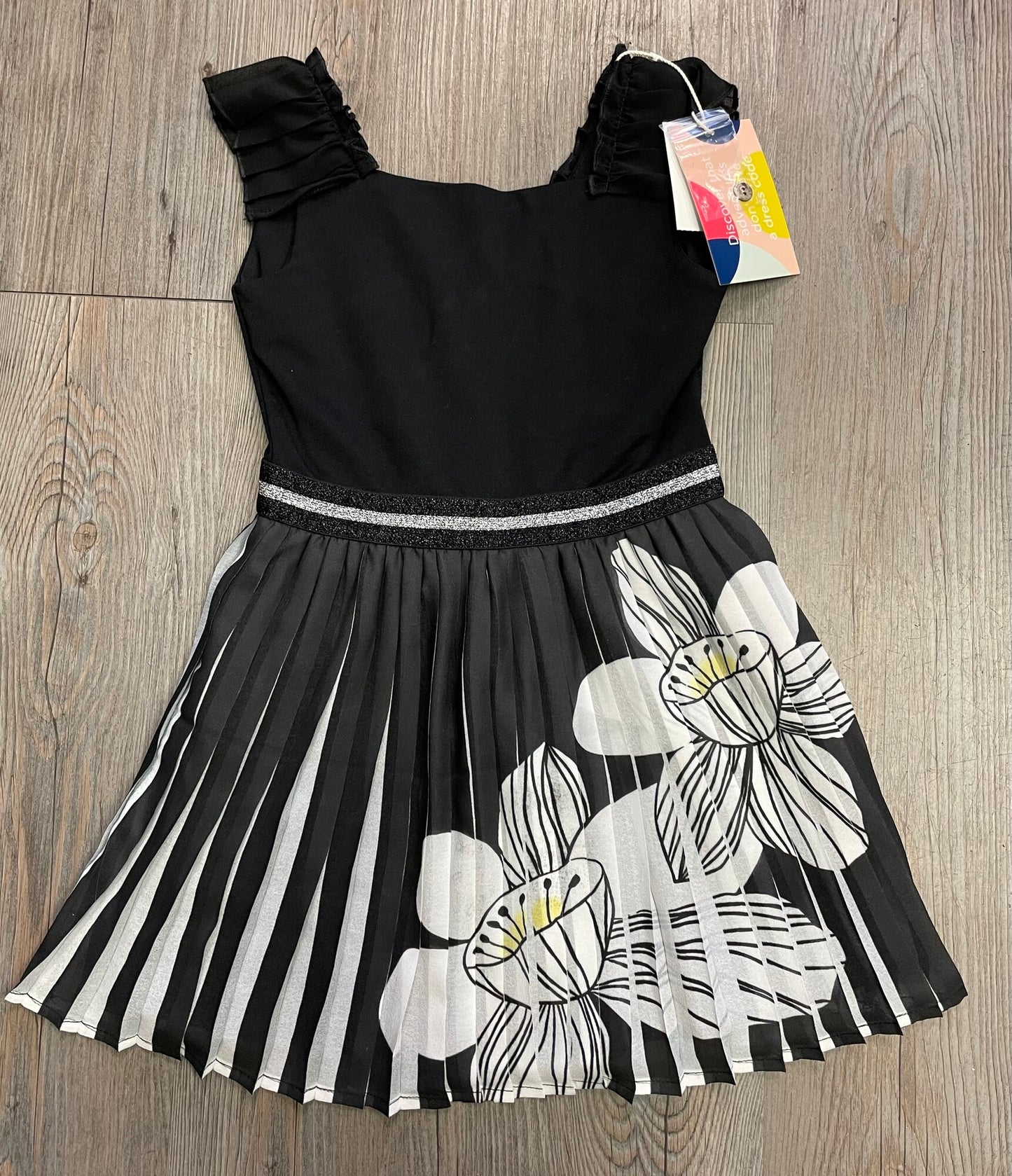 Floral Boboli Pleated Dress, 4Y