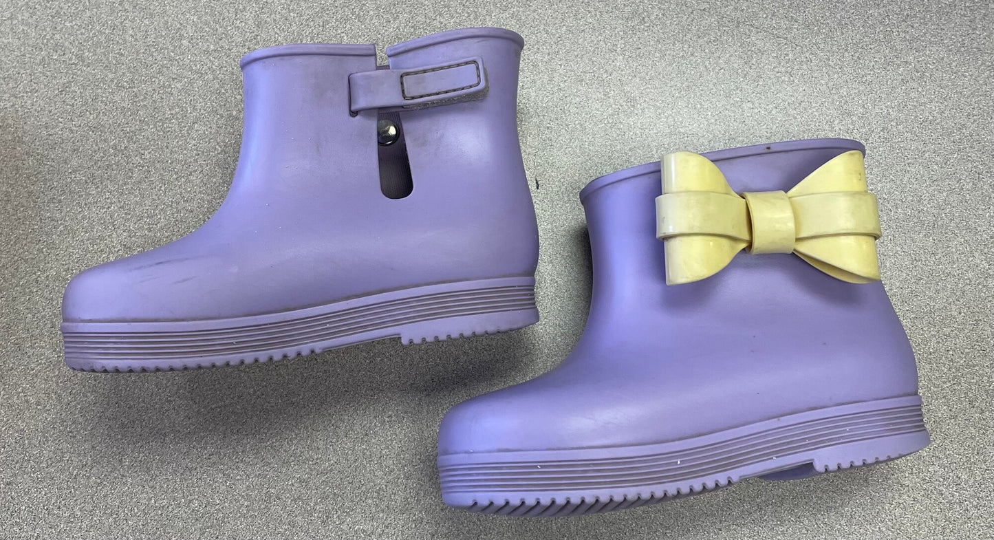 Purple Mini Melissa Rain Boots, 7-8T