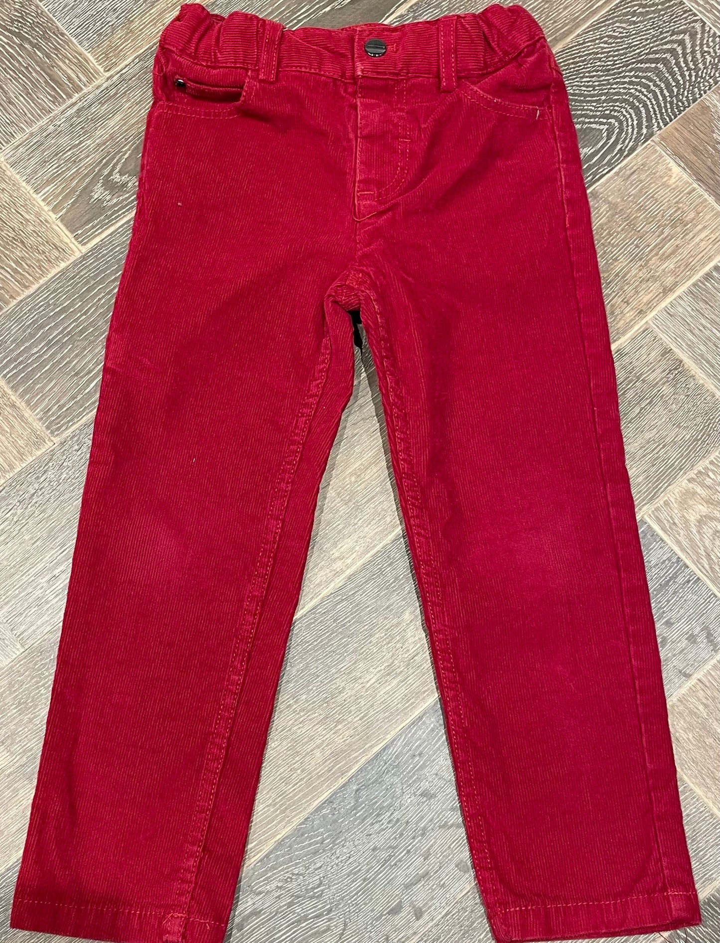 Red Jacadi Corduroy Pants, 4Y