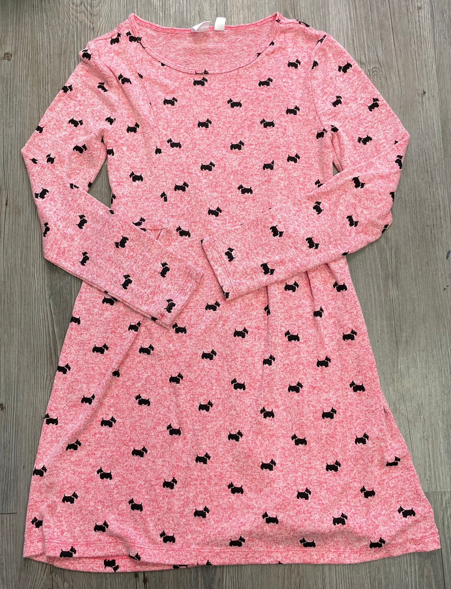 Red/blk Gap Dress LS, 12Y