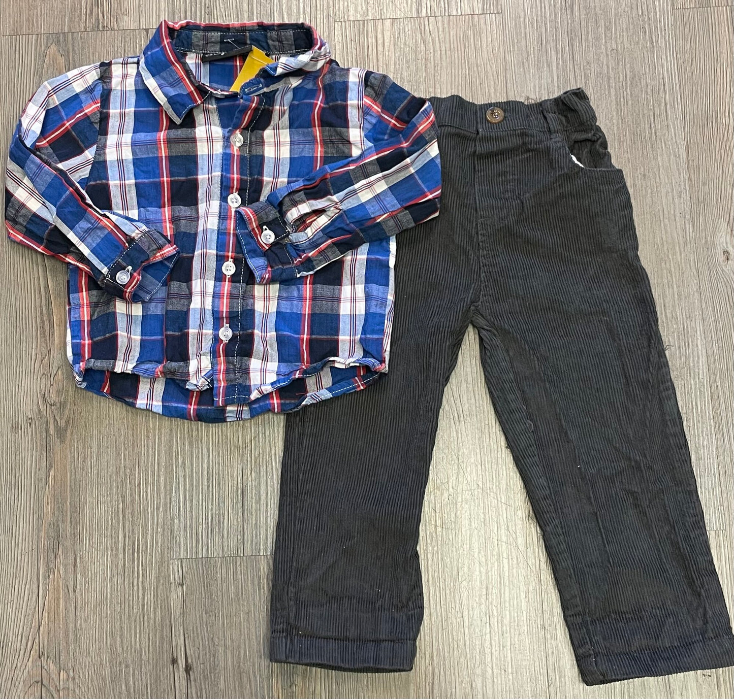 Grey Olny Kids Corduroy Set, 2Y