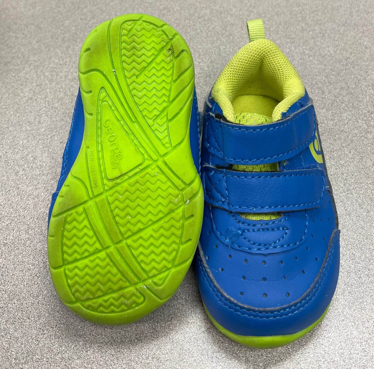 Blue George Velcro Shoes, 9-12M