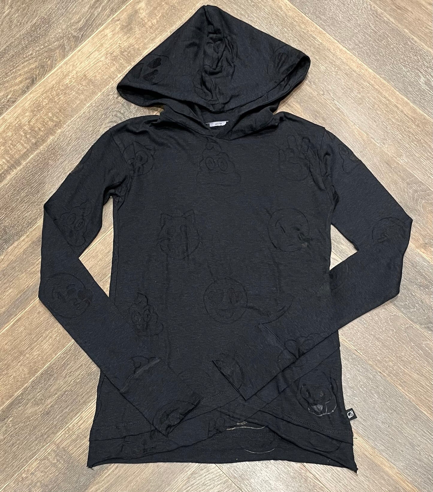 Black Terez Emoji Pullover Hoo, 10-12Y