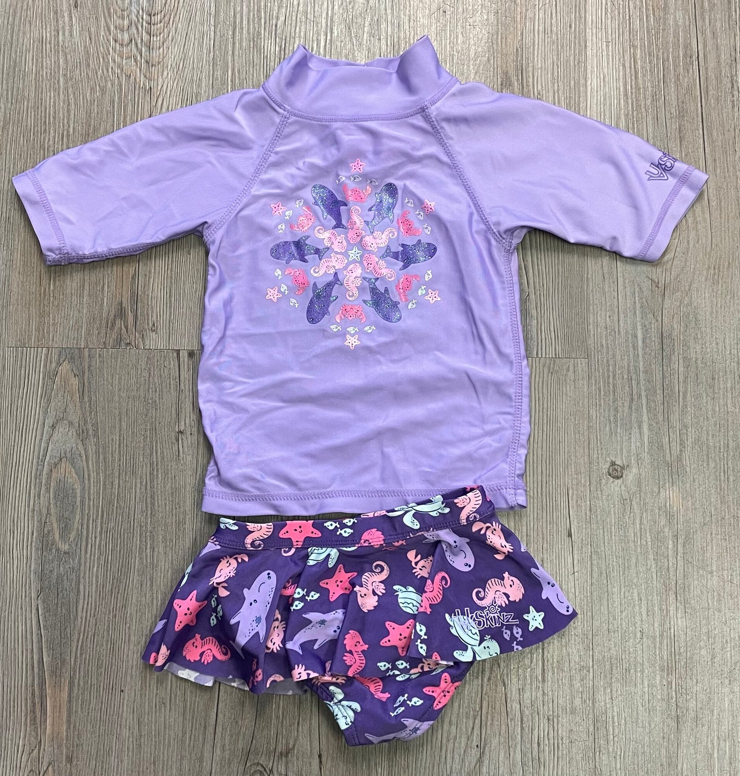 Purple Uv Skinz Bathing Suit Set, 3Y