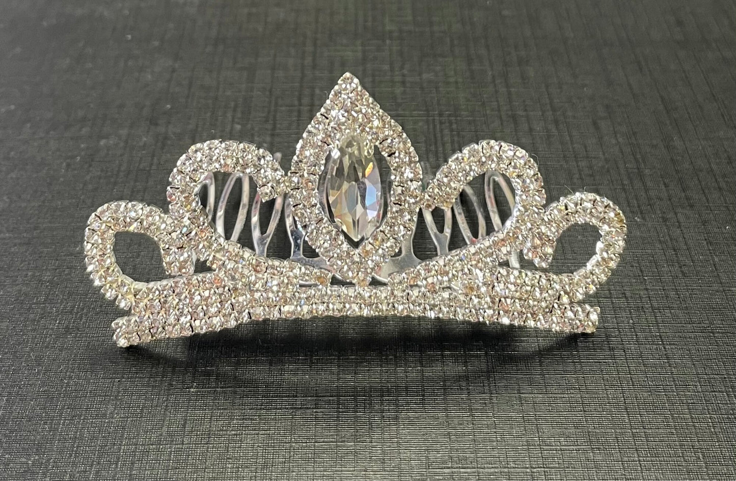 Silver Tiara - Jeweled #5, Hair Clip