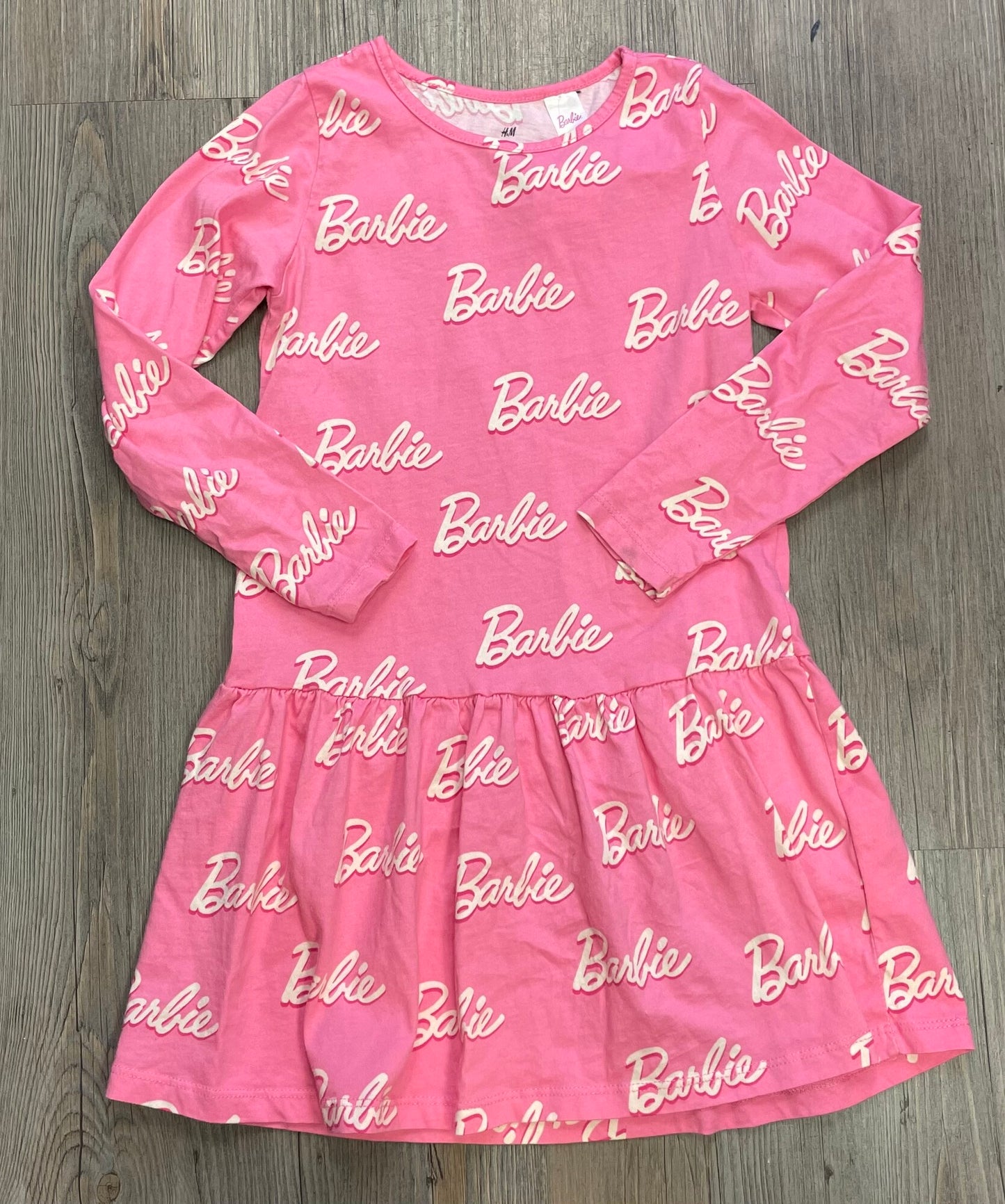 Pink H&M Barbie LS Dress, 6-7Y