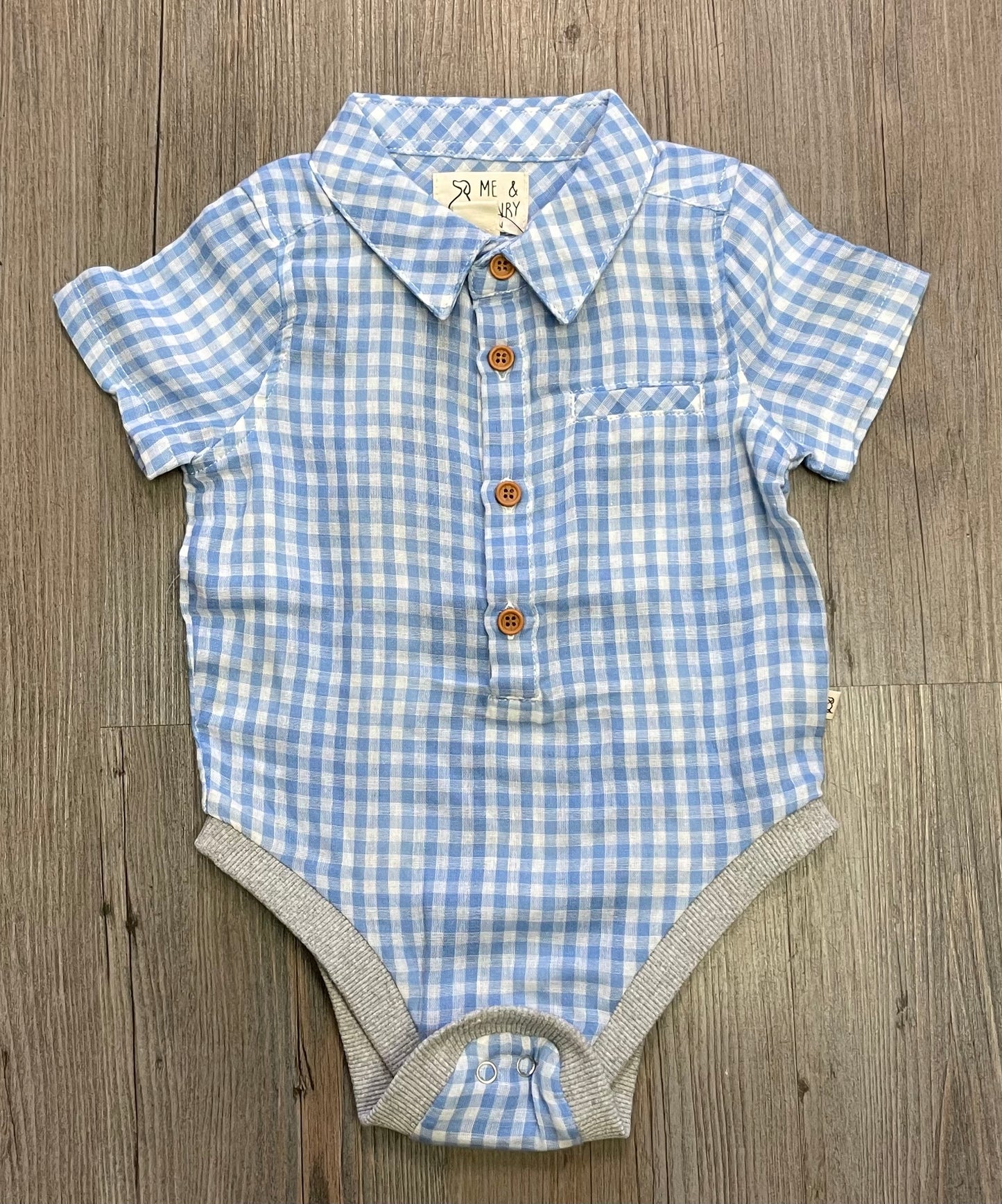 Blue Me & Henry Woven Onesie, 12-18M
