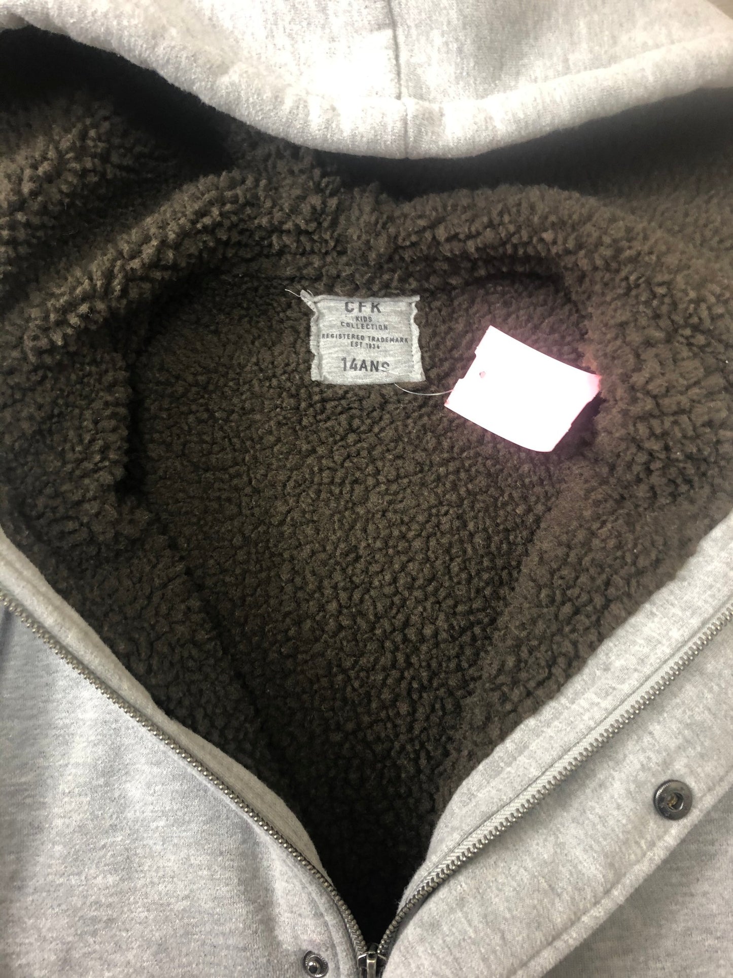 Grey CFK Fleecelined Sweater, 14Y