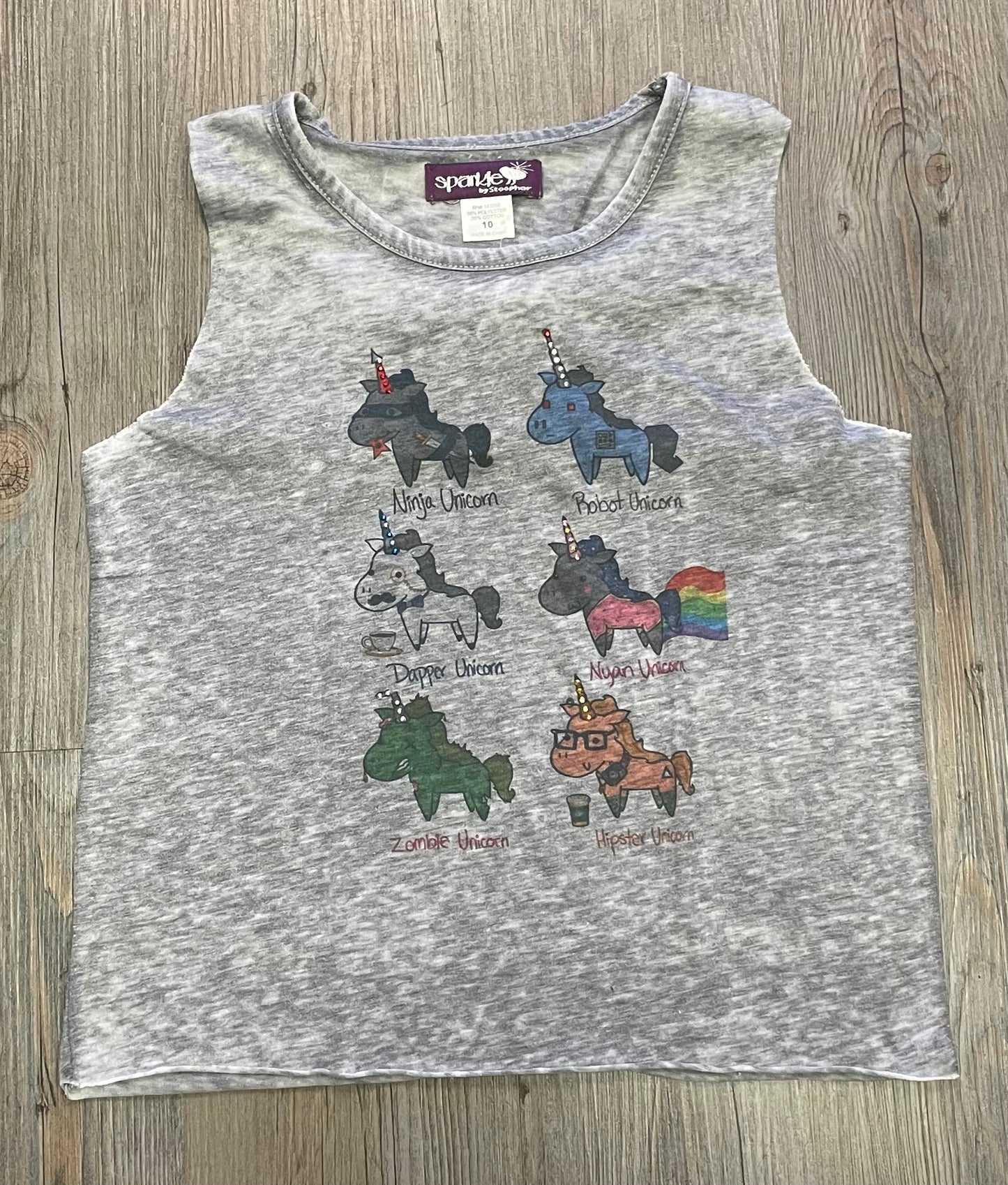 Grey Sparkle Tank Top, 10Y