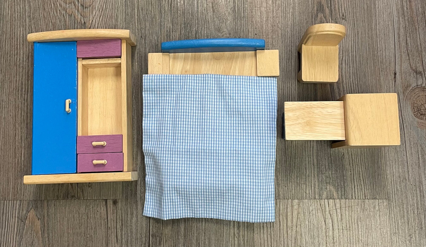 Wooden Plan Toys Doll Furniture, Bedroom