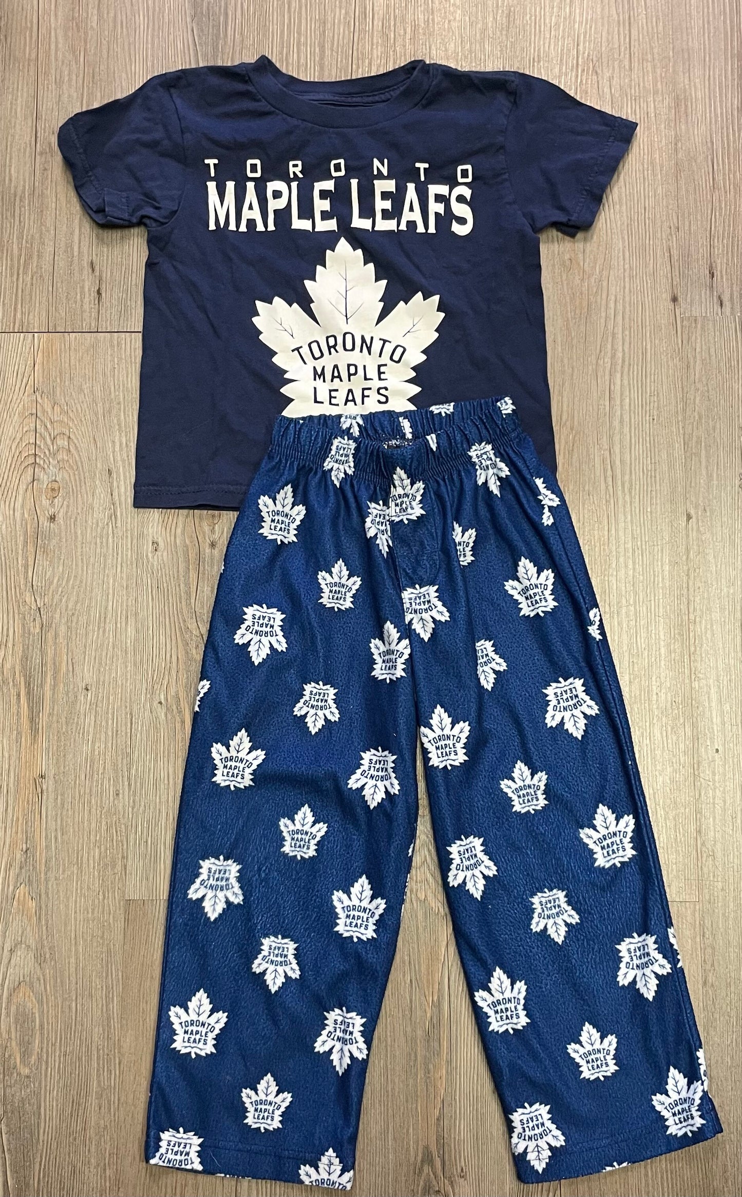 Blue Maple Leafs Pj Set, 4Y