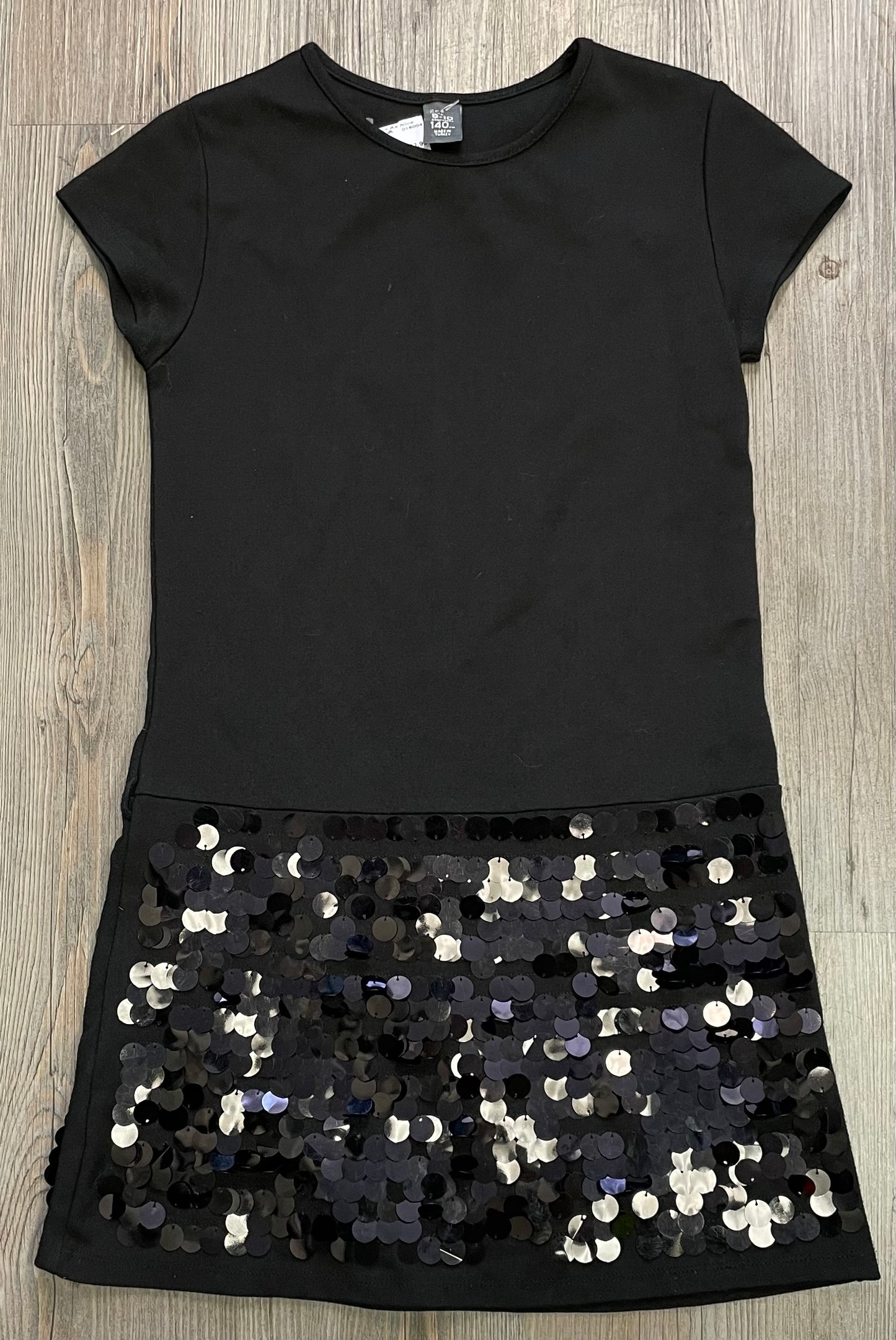 Black Zara Sequins Dress, 9-10Y
