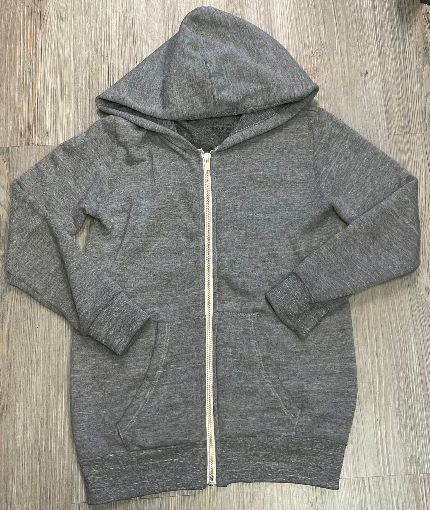 Grey Zip Hoodie, 8Y