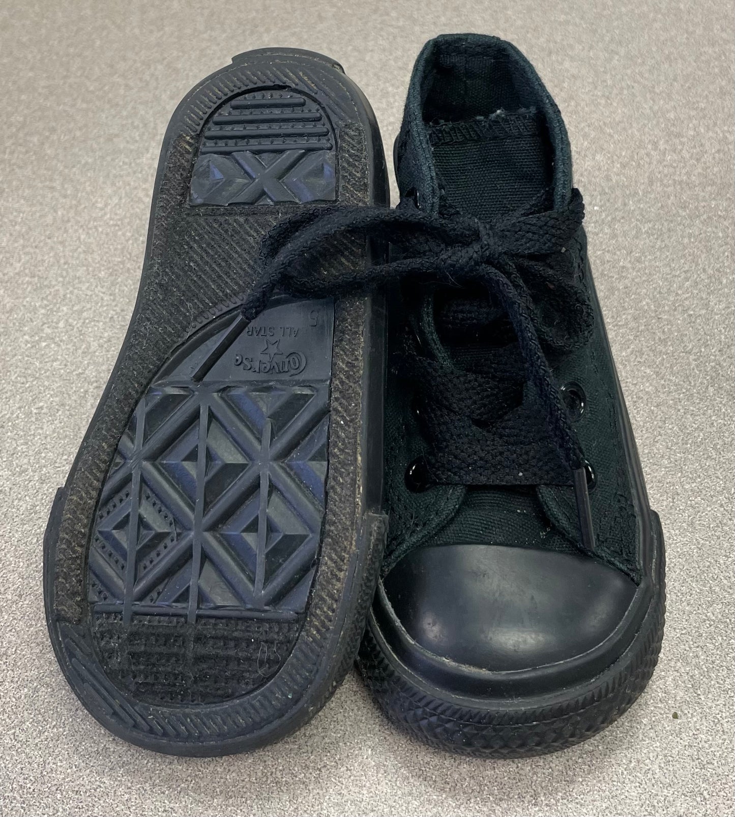 Black Converse Hightop Shoes, 5T