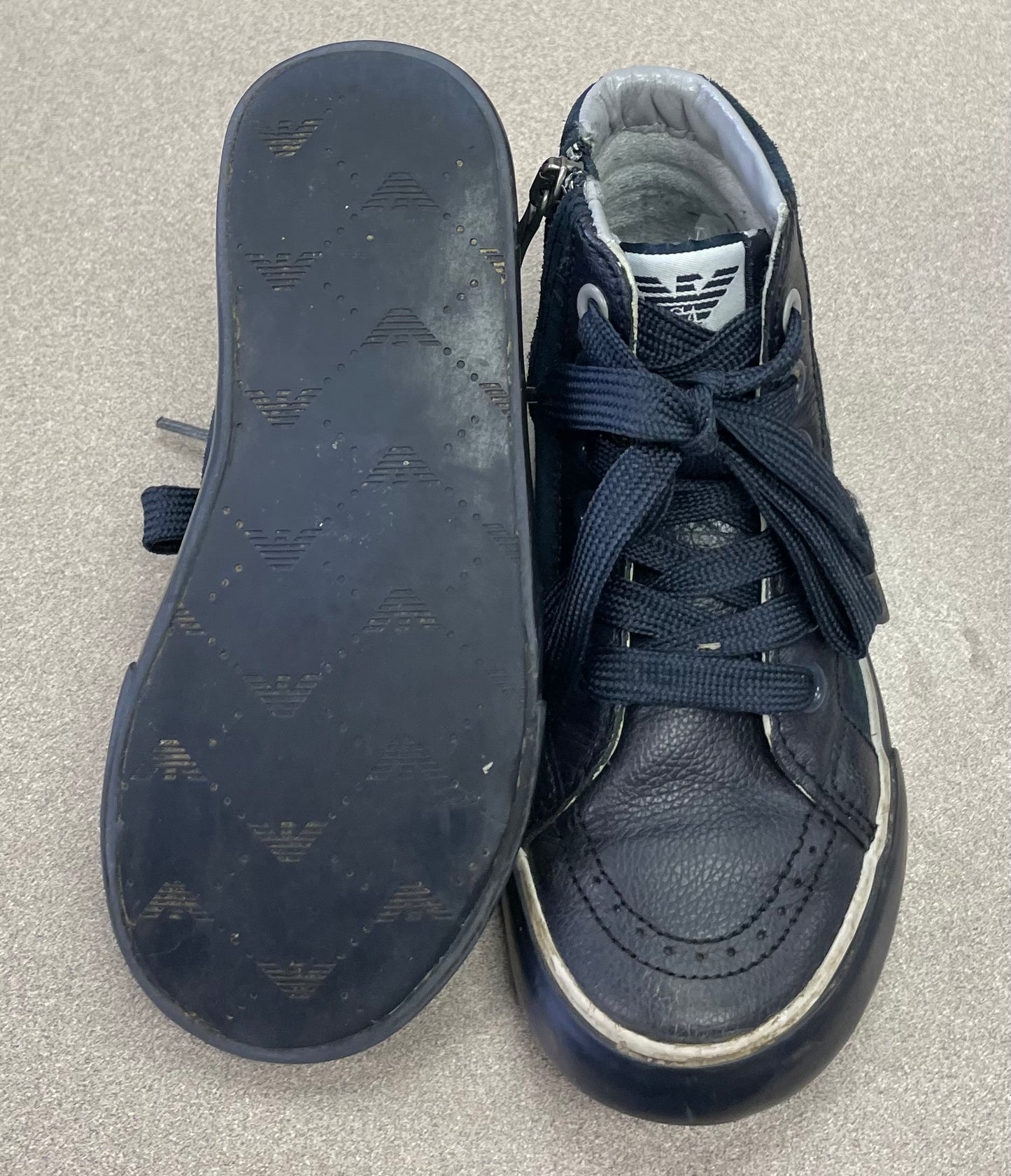 Navy GA Hightop Shoes Side Zip, 10.5T