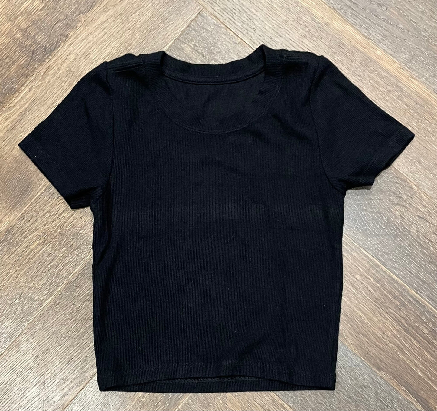 Black Katie J NYC Ribbed Tee, 10Y