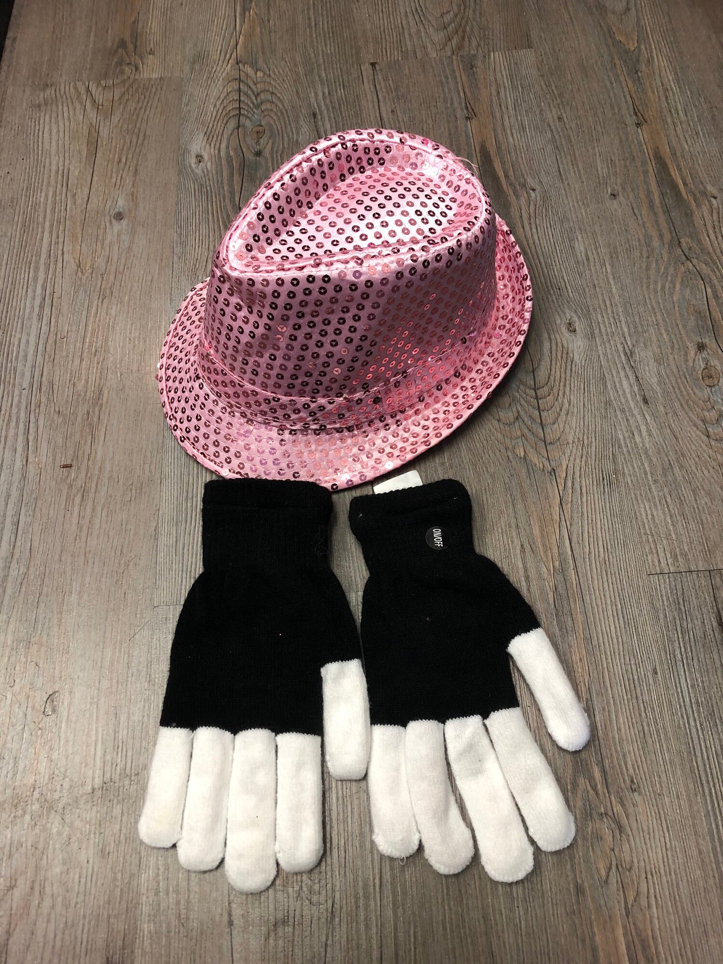 Pink Light Up Gloves And Hat, 3pc