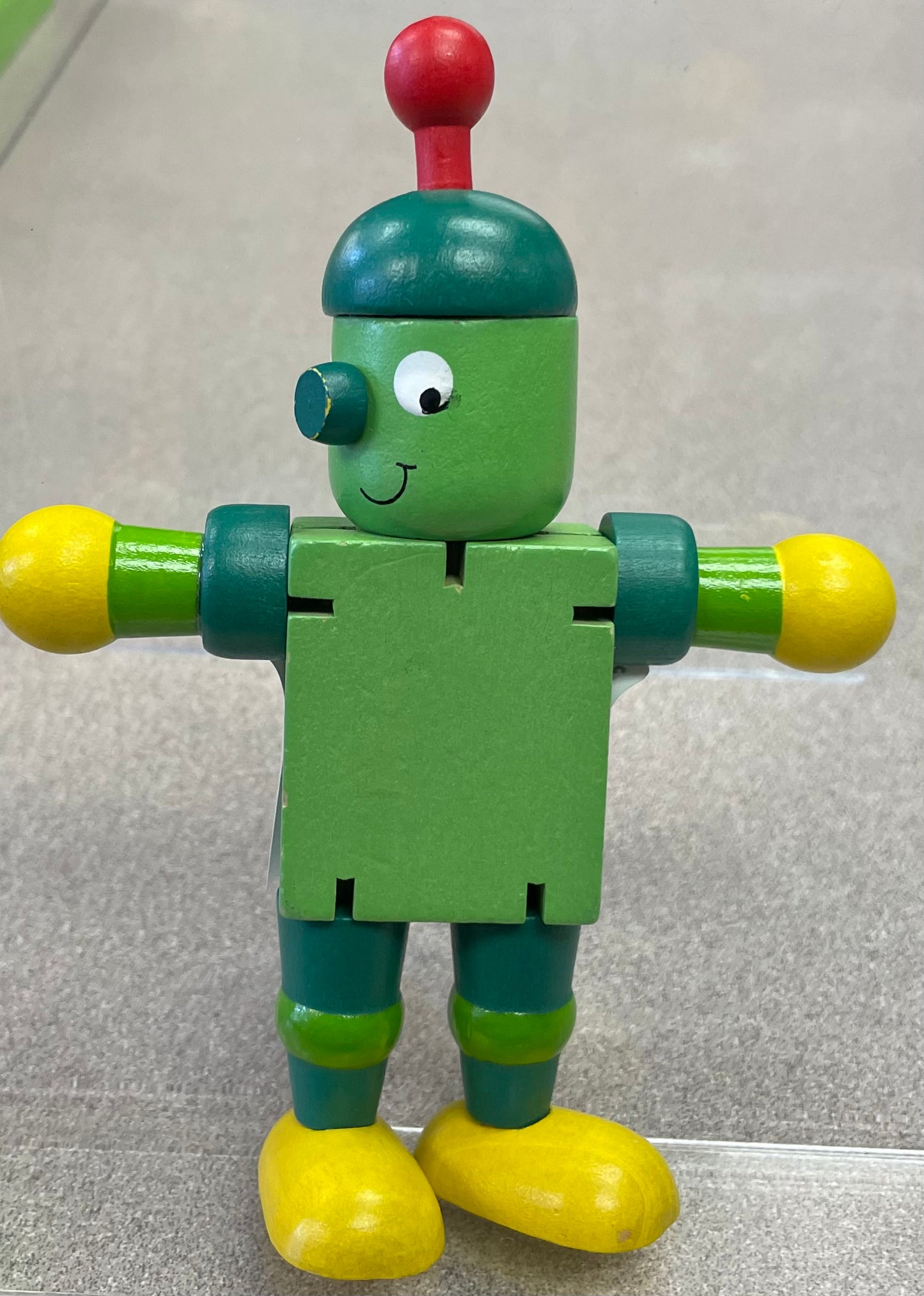 Green Wooden Character Toy, 5 Inch