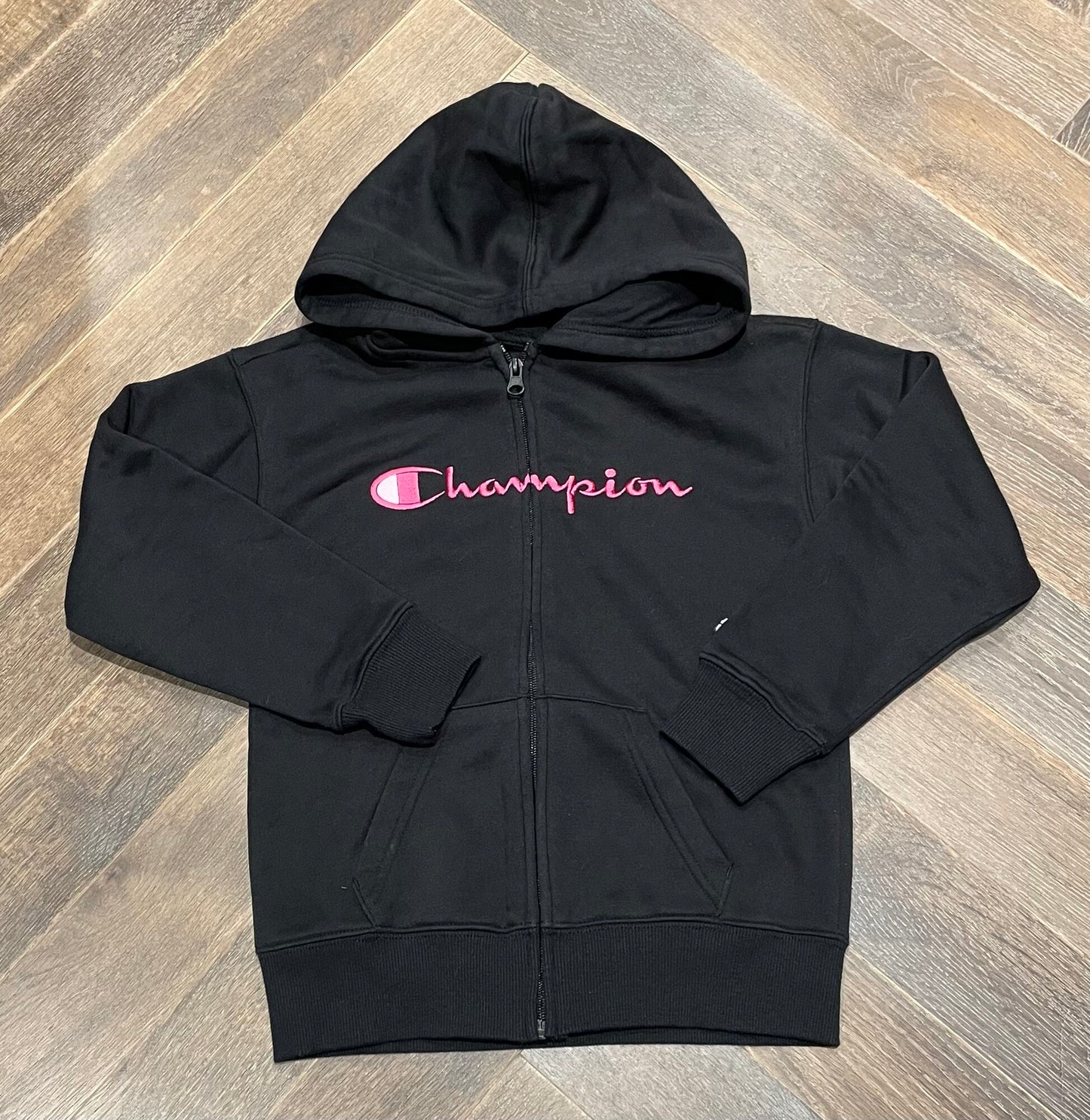 Black Champion Zip Hoodie, 7-8Y