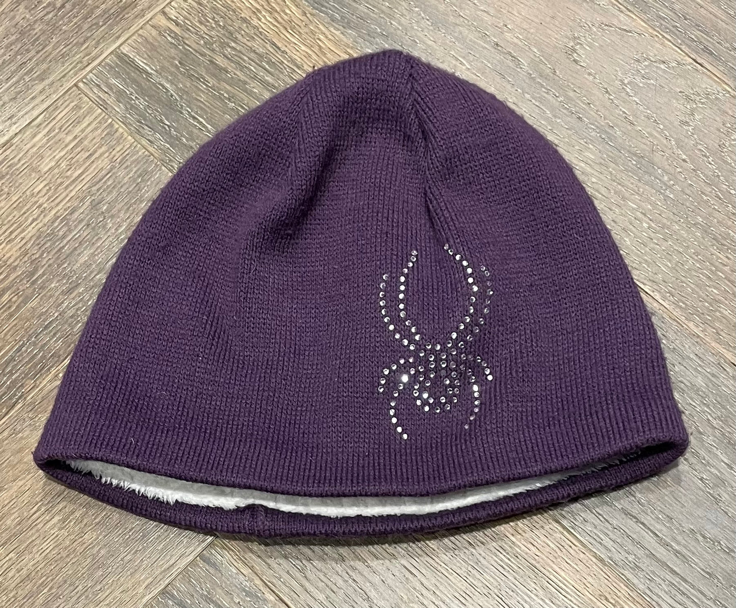 Purple Spyder Lined Beanie, One Size
