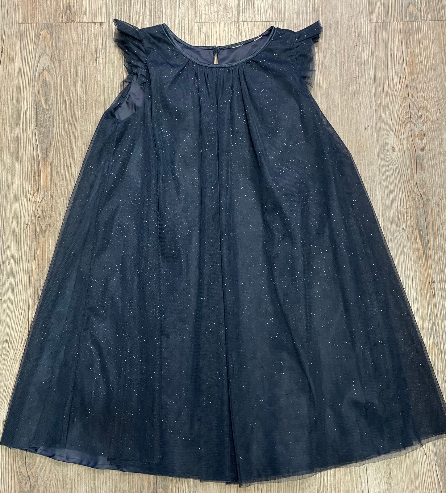 Navy H&M Lined Glitter Dress, 6-7Y