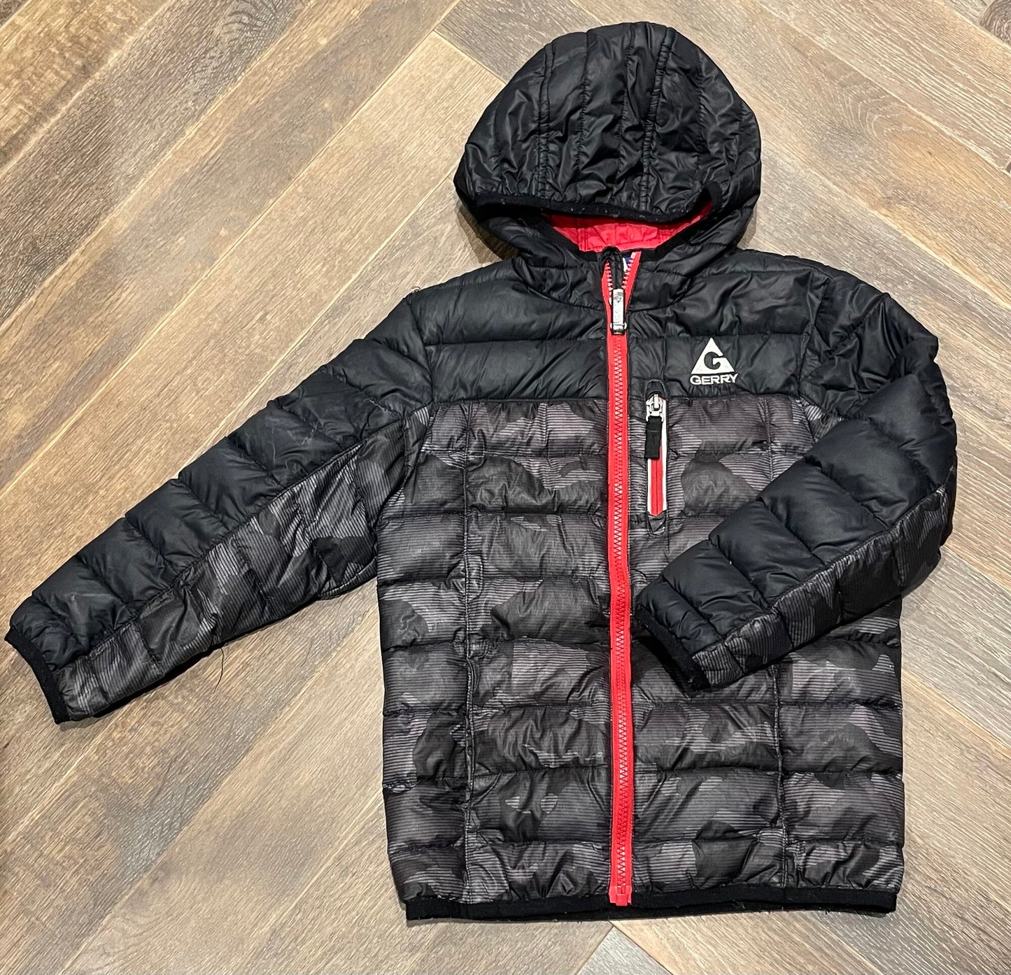 Grey/blk Gerry Puffer Jacket, 4-5Y