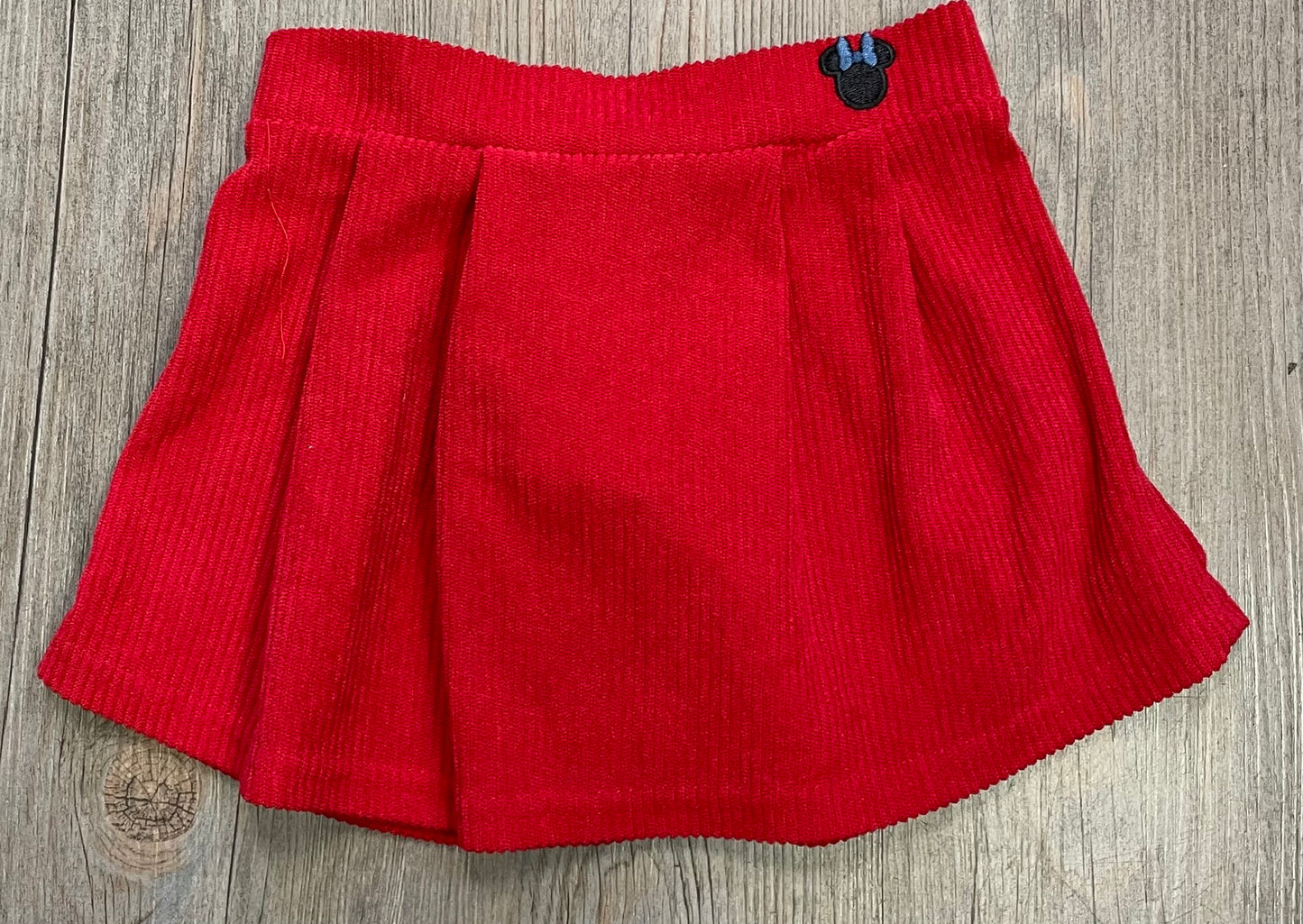 Red Minnie Corduroy Skirt, 3Y