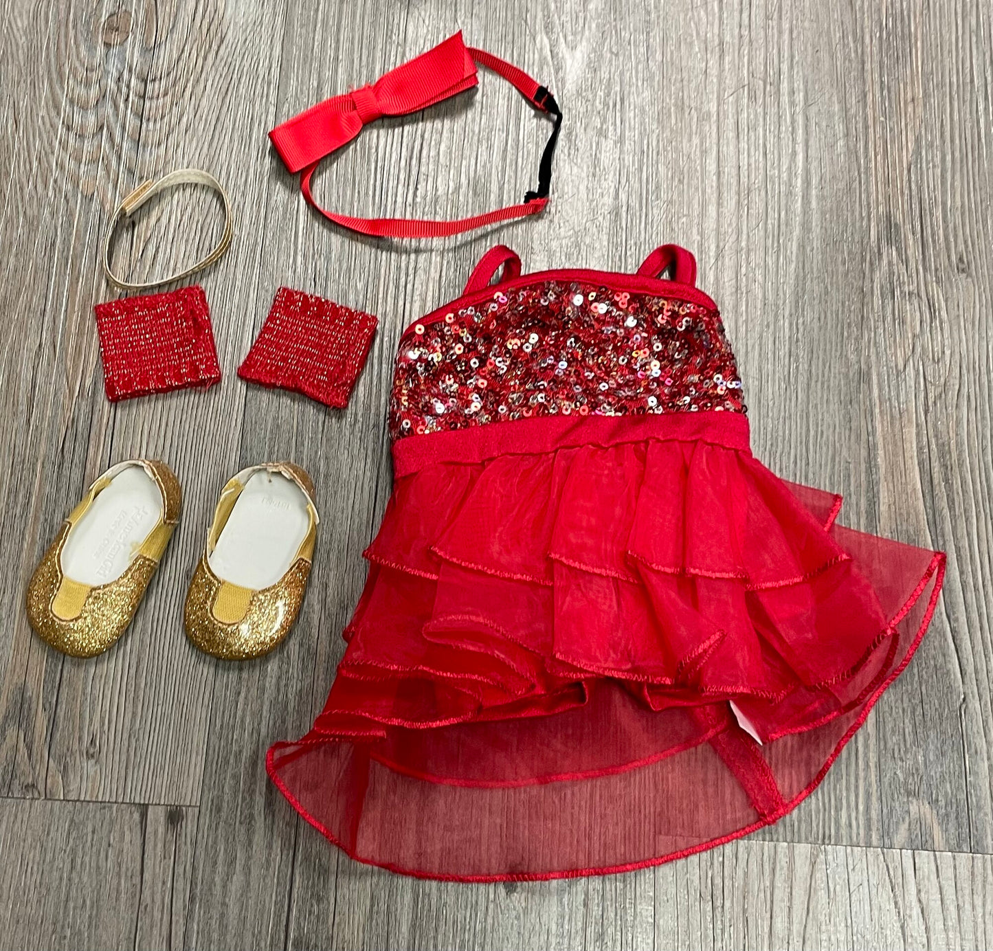 Red AG Jazz Dance Set Dress, 18 Inch