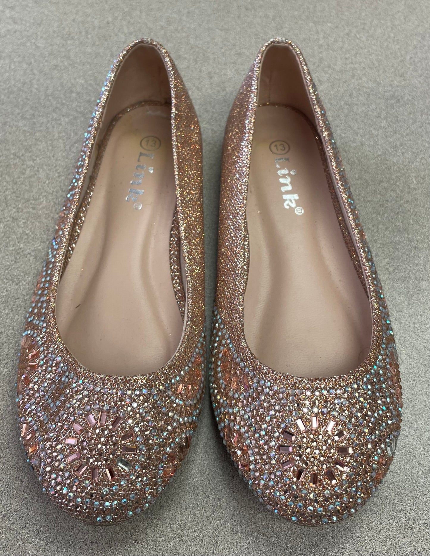 Rose Link Sparkly Ballet Flats, 13Y