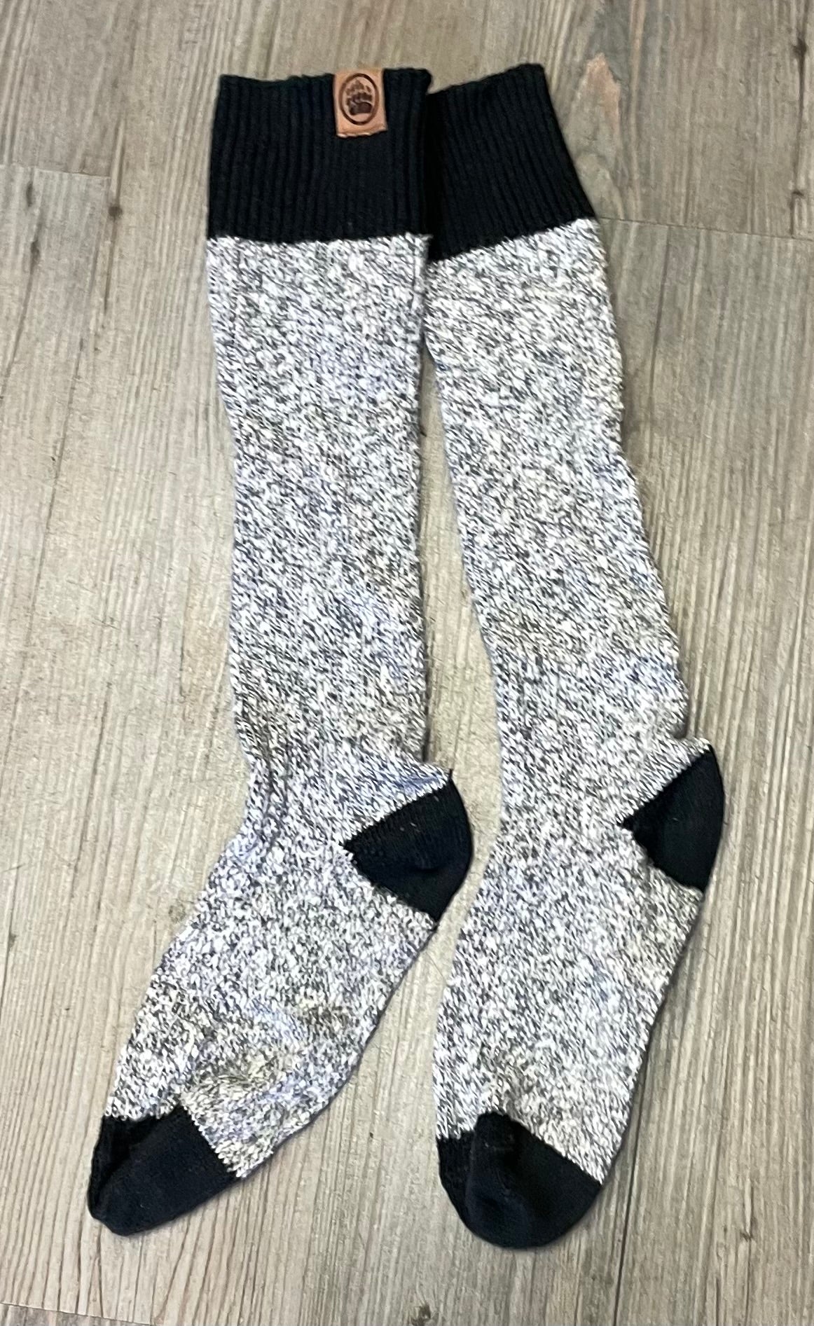 Grey Muskoka Bear Long Socks, 3-5 Shoe
