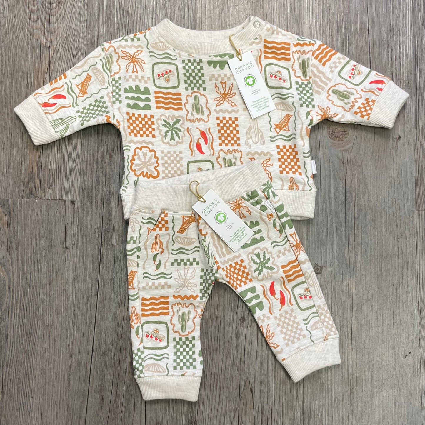 Oatmeal Noppies Sweat Set, 1-2M
