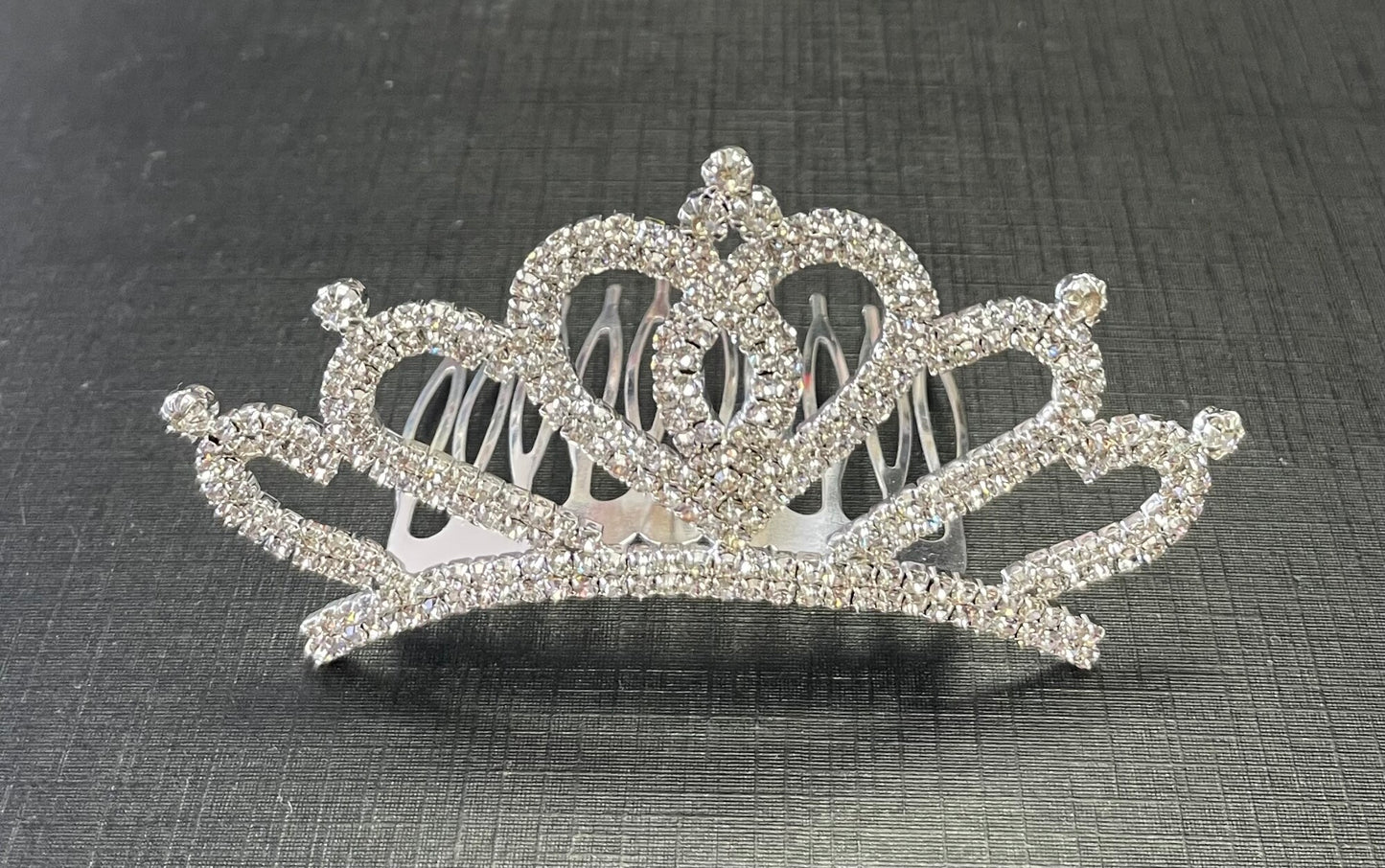 Silver Tiara - Jeweled #8, Hair Clip