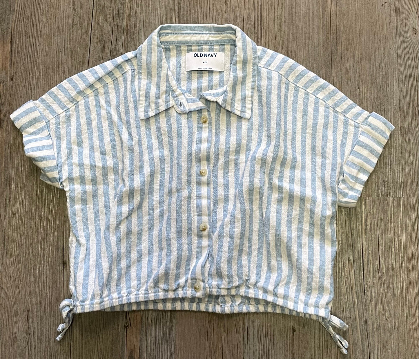 Blue Old Navy Cropped Shirt, 8Y