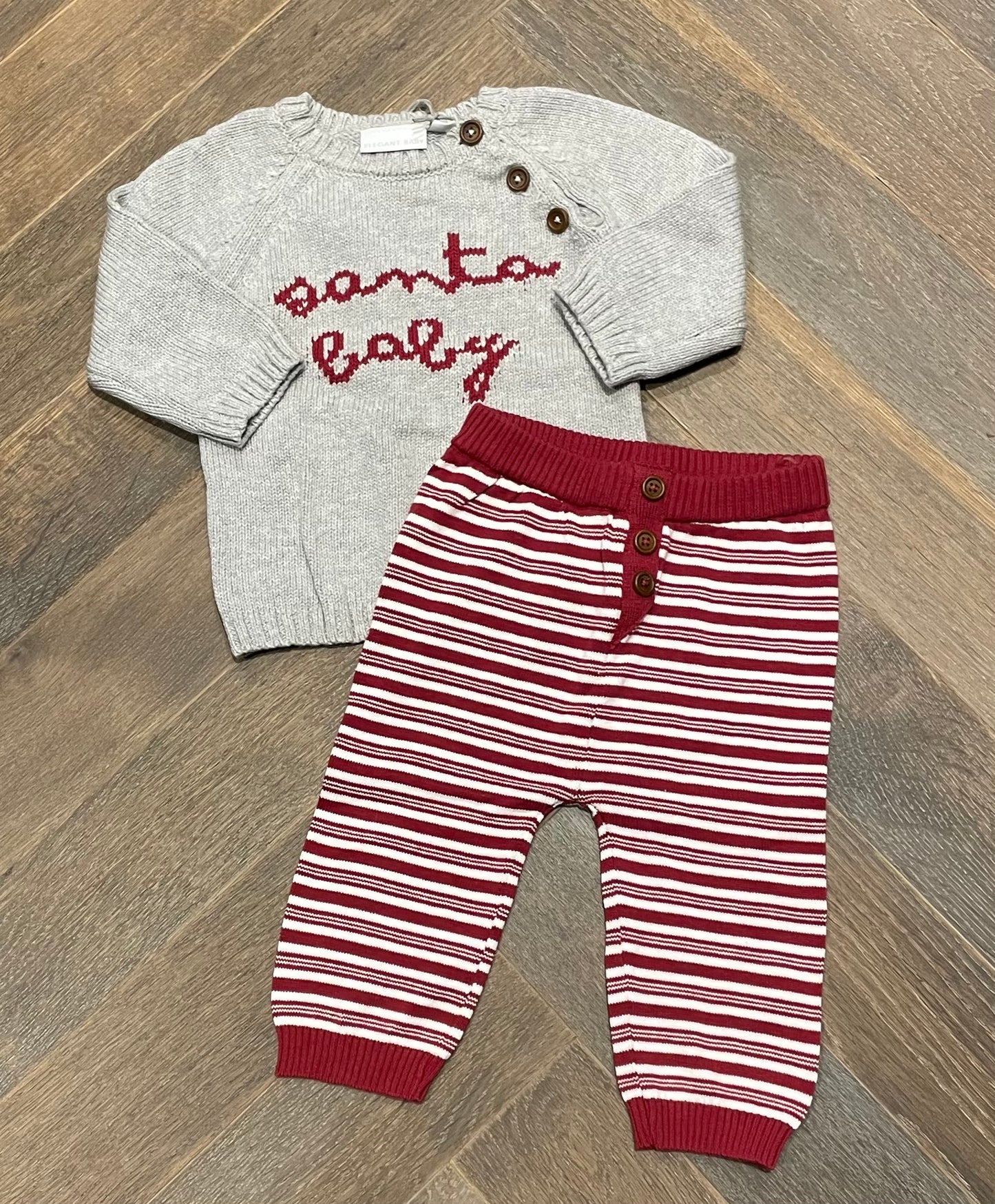 Grey Santa Baby 2pcs Set, 12M