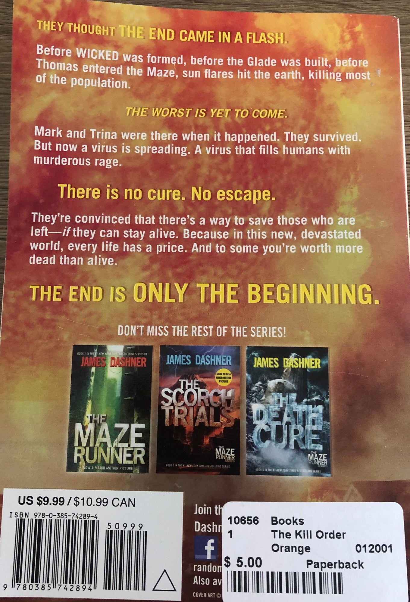 Orange The Kill Order, Paperback