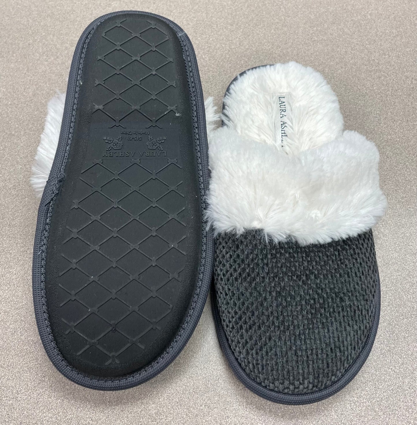 Grey Laura Ashley Indoor Slipp, 5-6Y