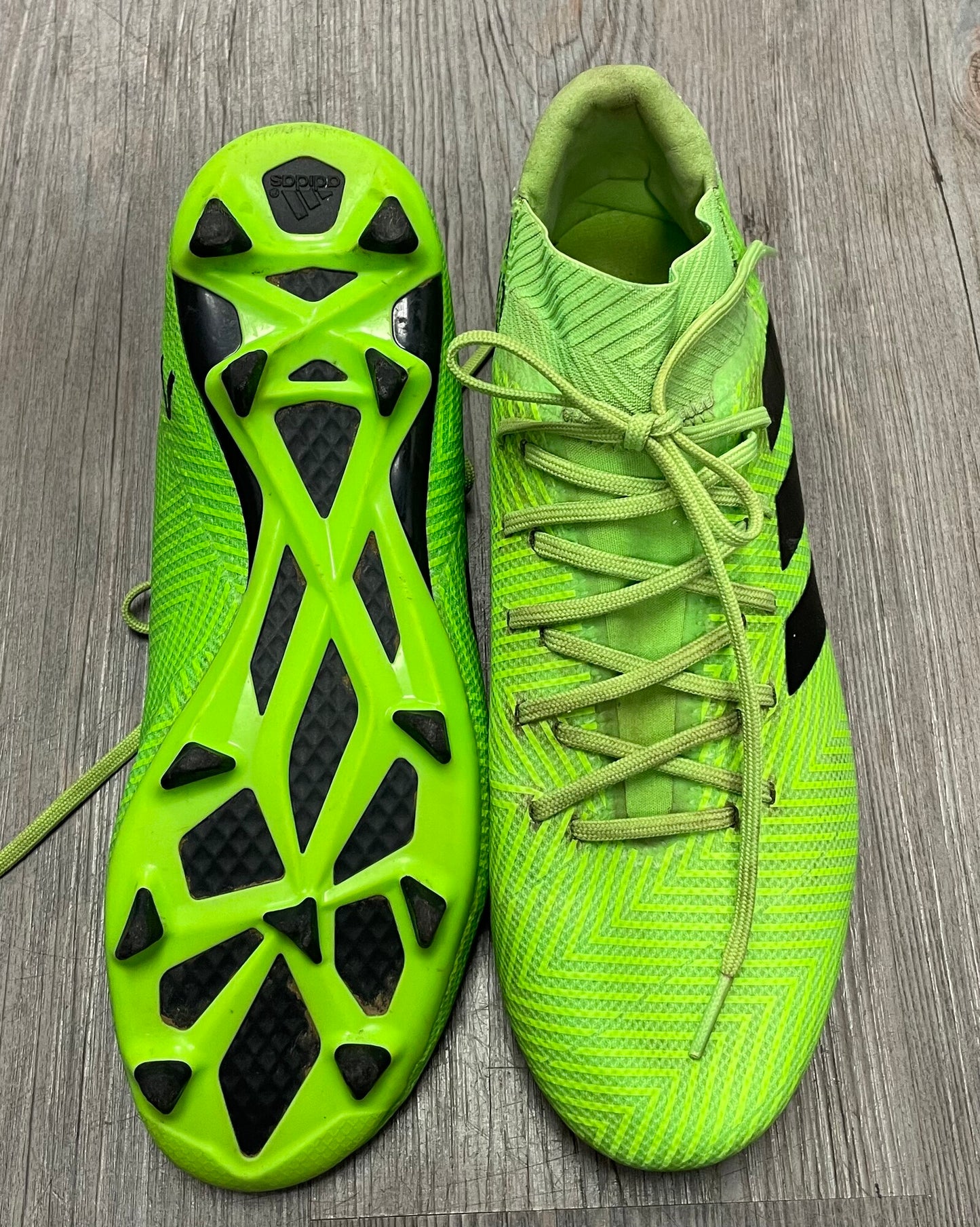 Lime Adidas Messi Soccer Cleat, 7.5Y