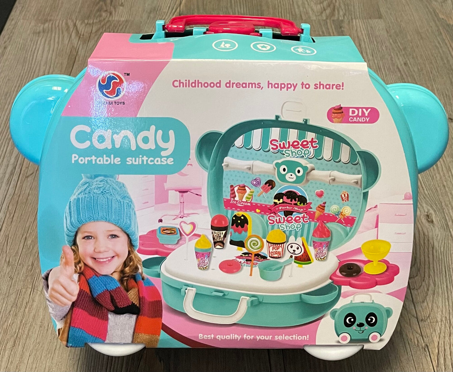 Teal Sweet Portable Suitcase, NEW