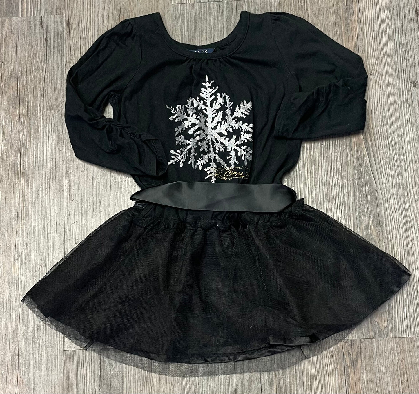 Black Chaps LS Dress, 2Y