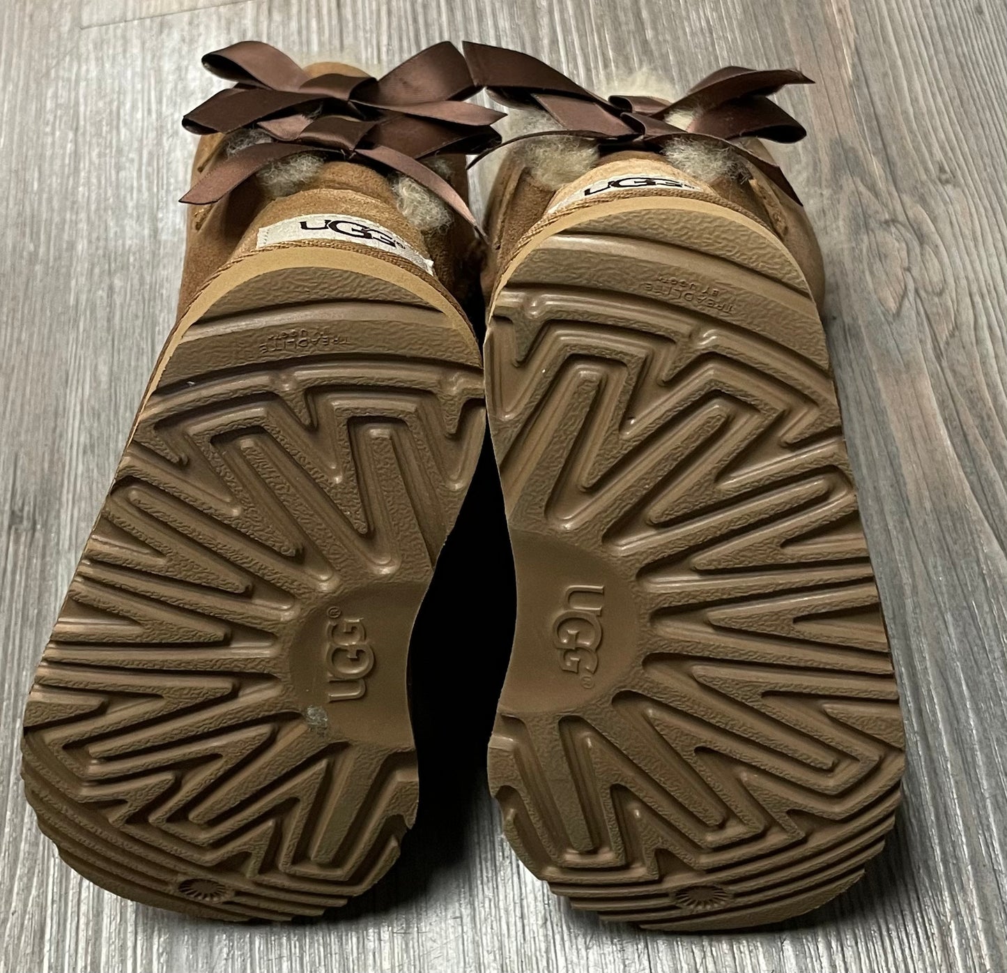 Brown Ugg Boots Bailey Bow 11, 8T