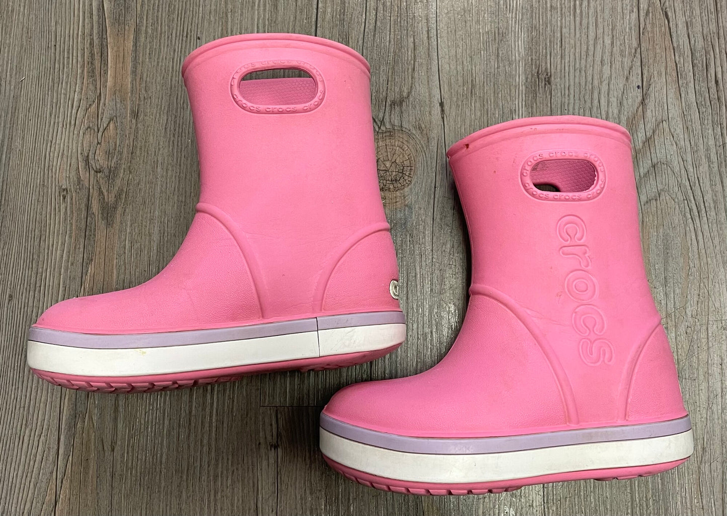 Pink Crocs Rain Boots, 9T