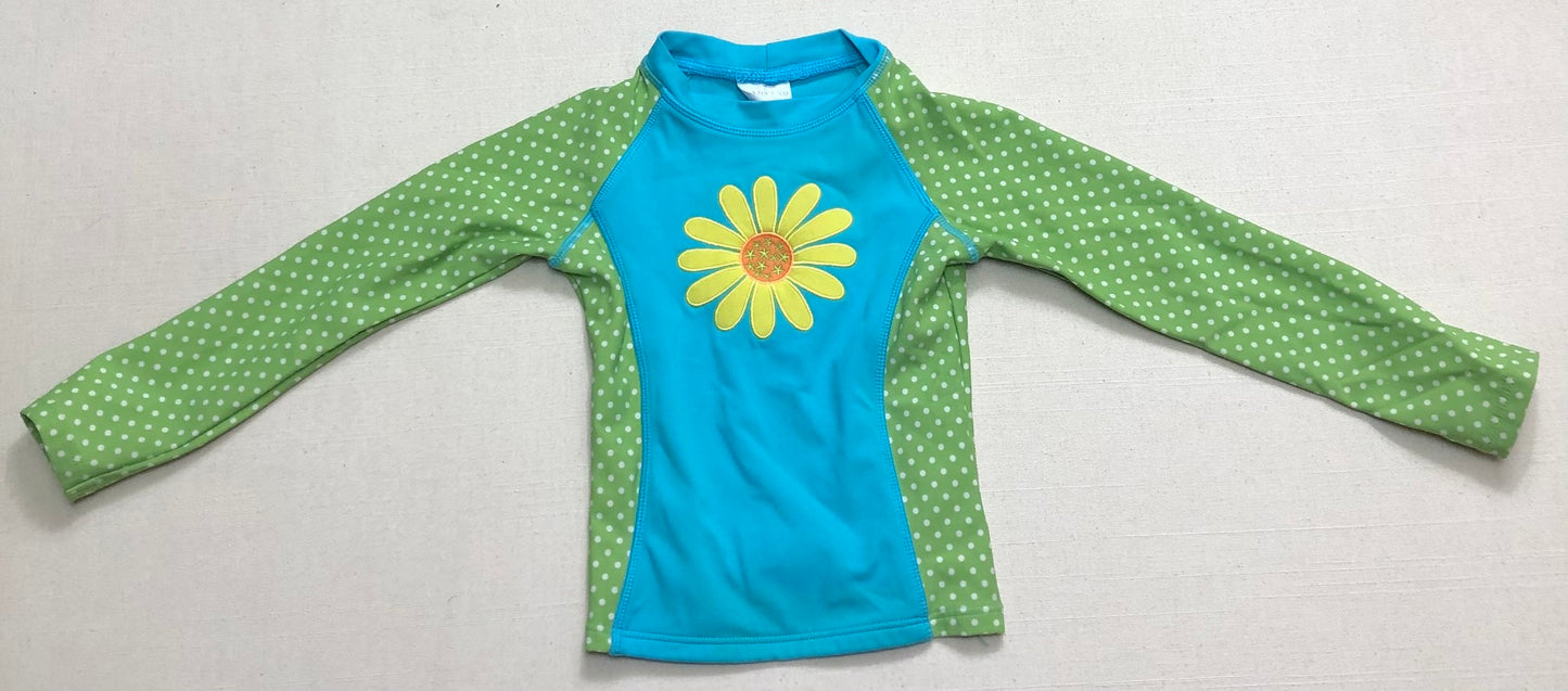 Blue/lim Lands End Rashguard, 3Y