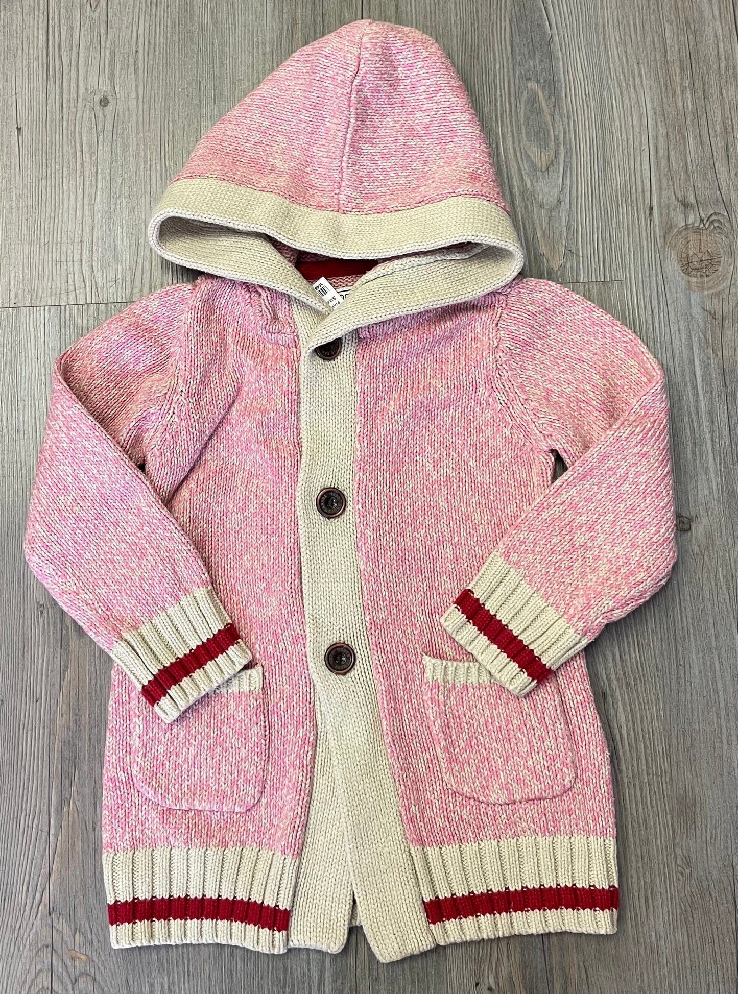 Pink Roots Cabin Hooded Sweate, 3Y