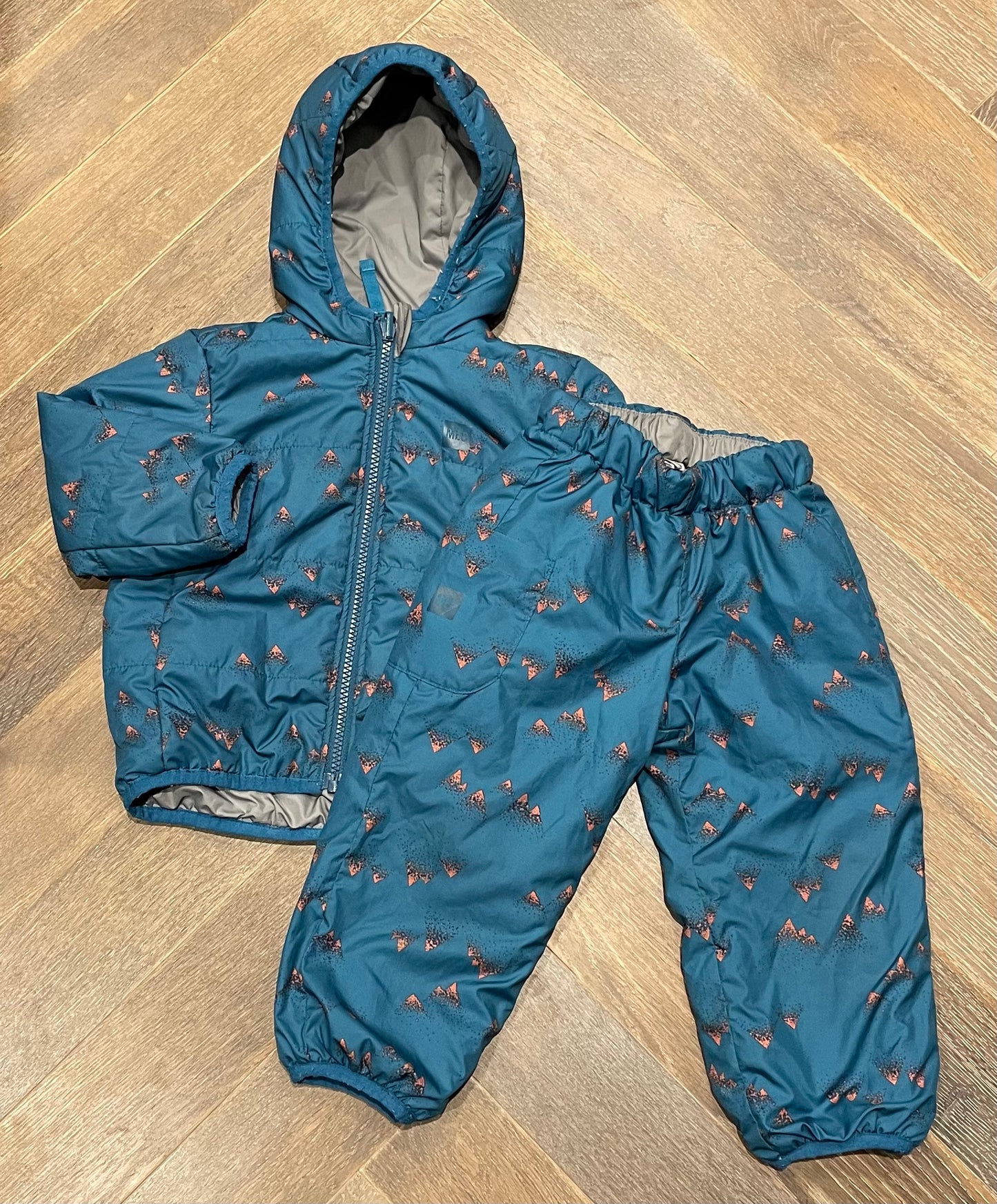 Blue/gre MEC Puffer Suit 2pc, 18M