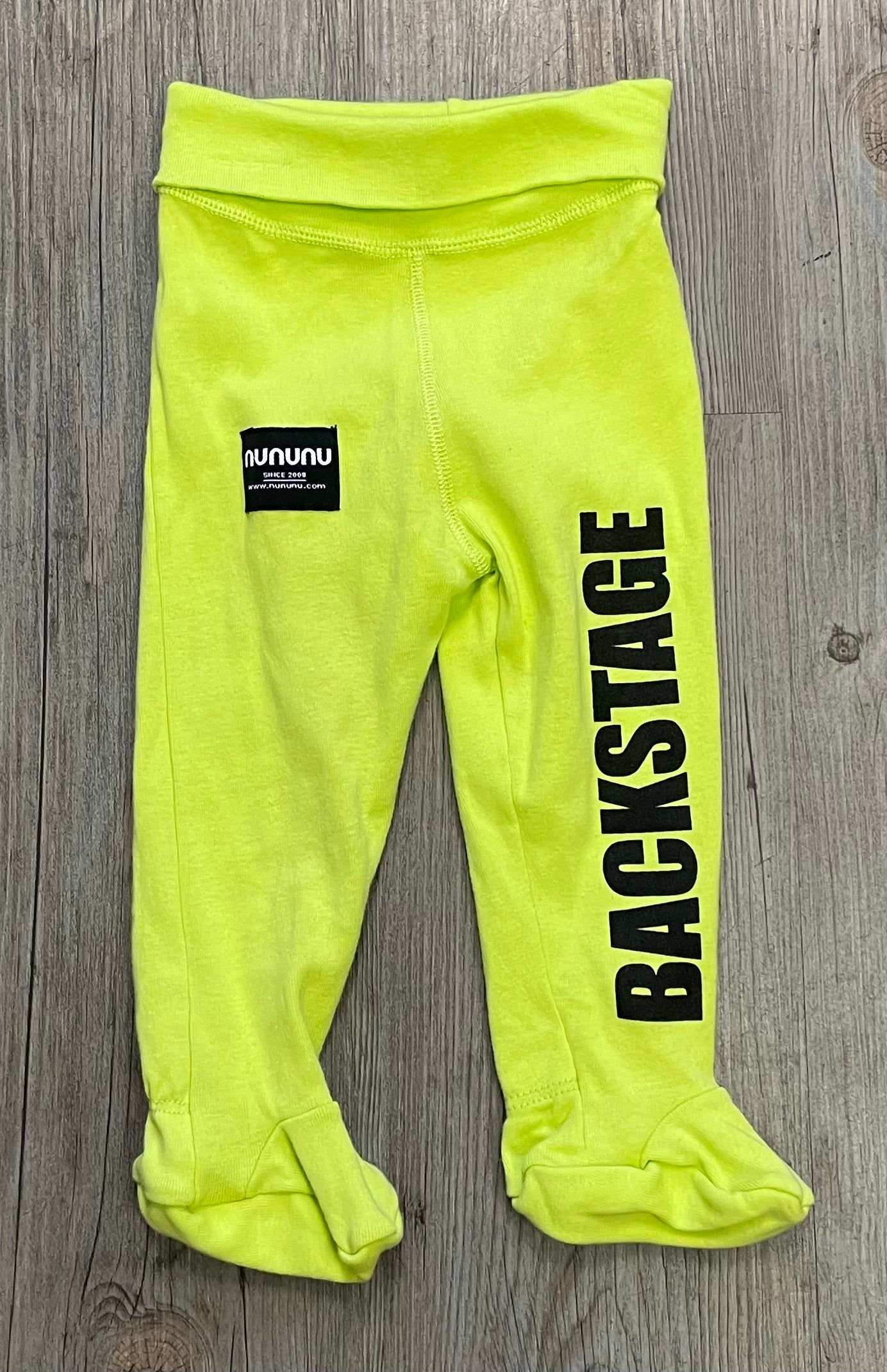 Lime NUNUNU Footed Pants, 6-12M
