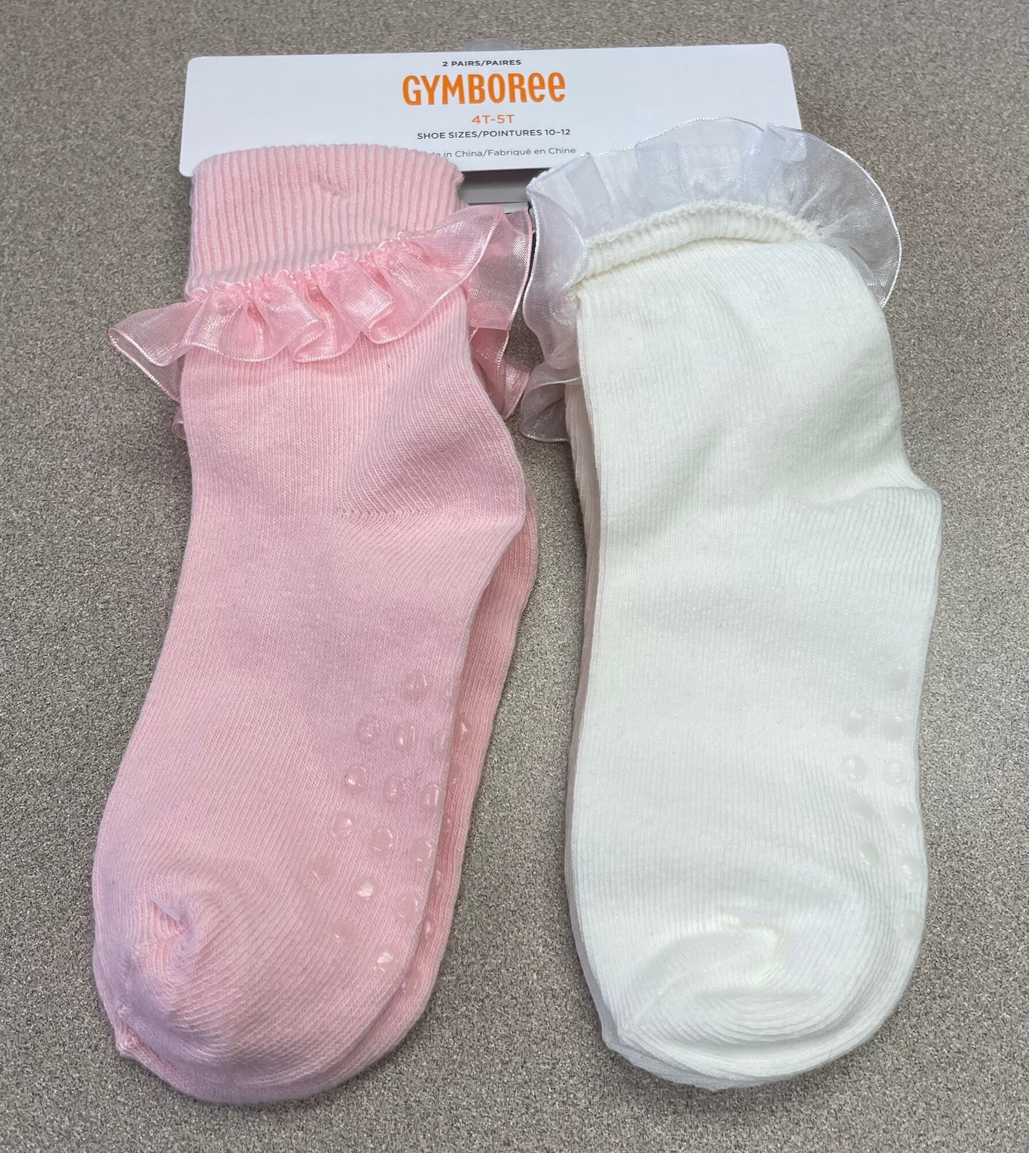 Pink/ Wh Gymboree Socks, 4-5T