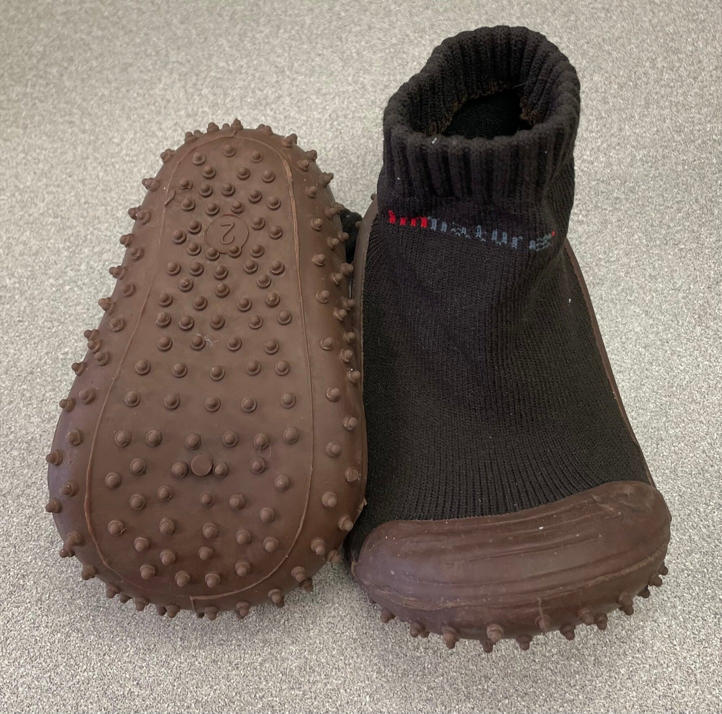 Brown Non Slip Socks Shoes, 5T