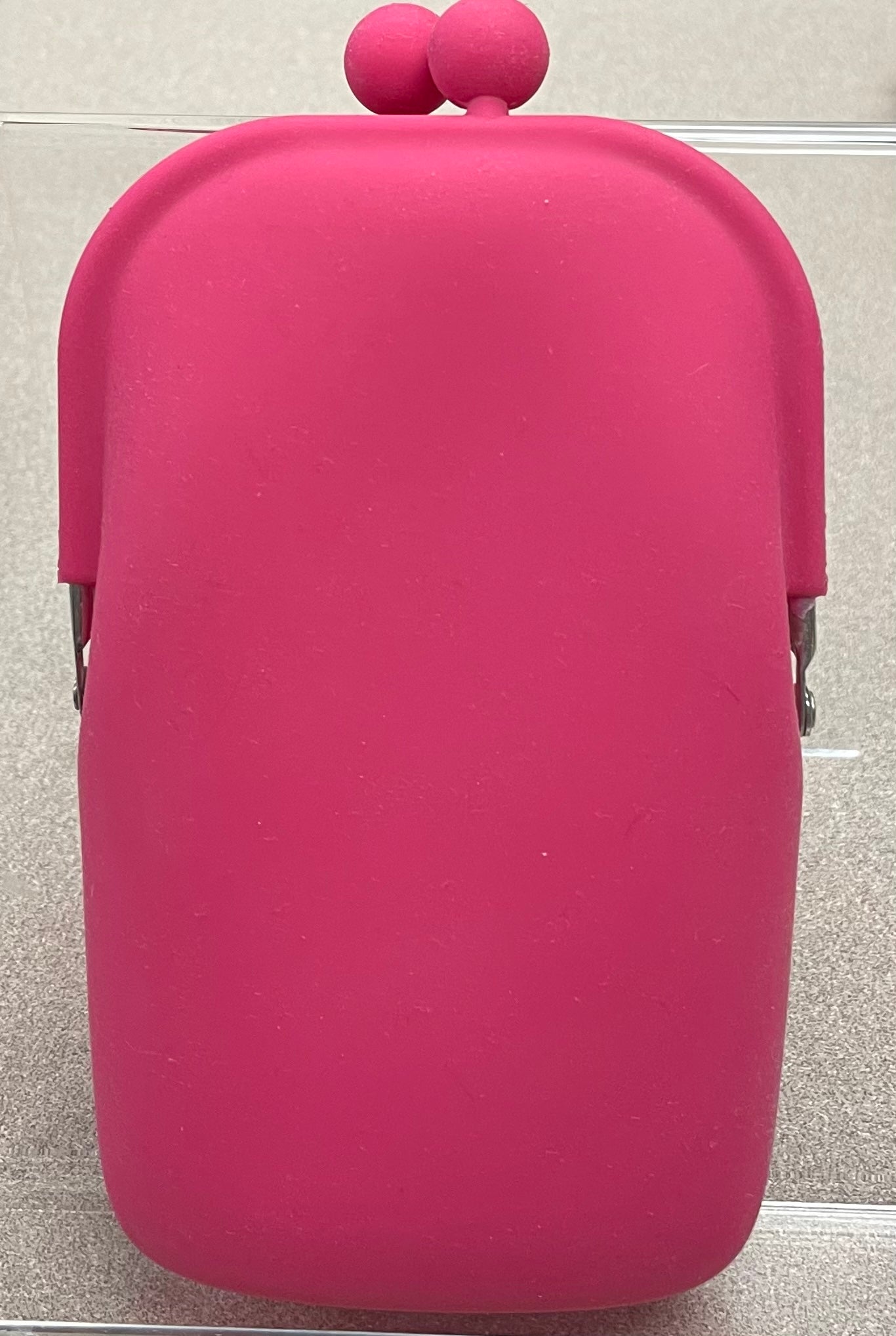 Pink Rubber Coin Purse, None