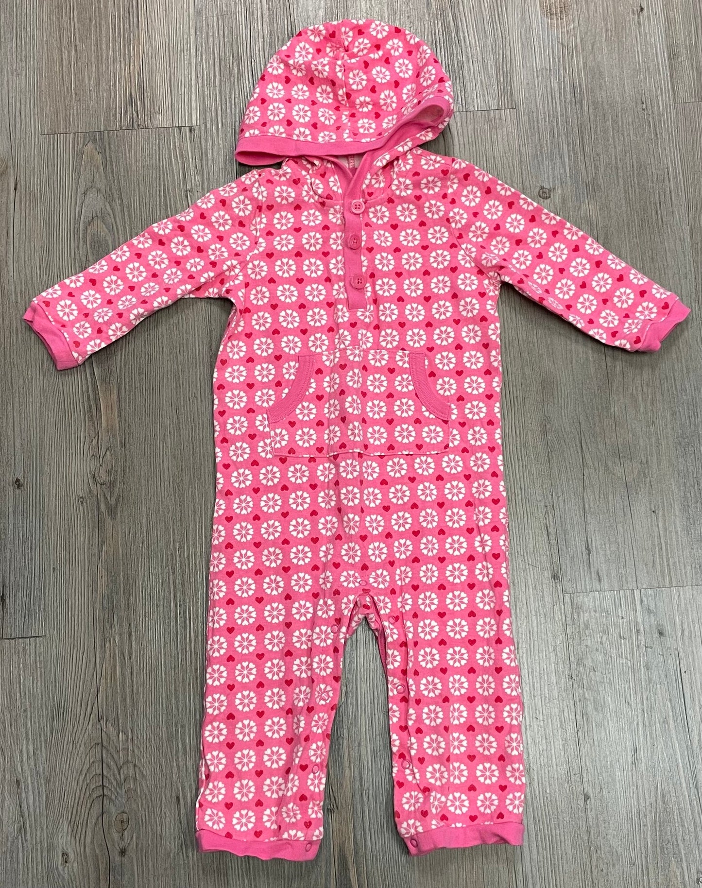 Pink  Old Navy Hooded Onesie, 12-18M